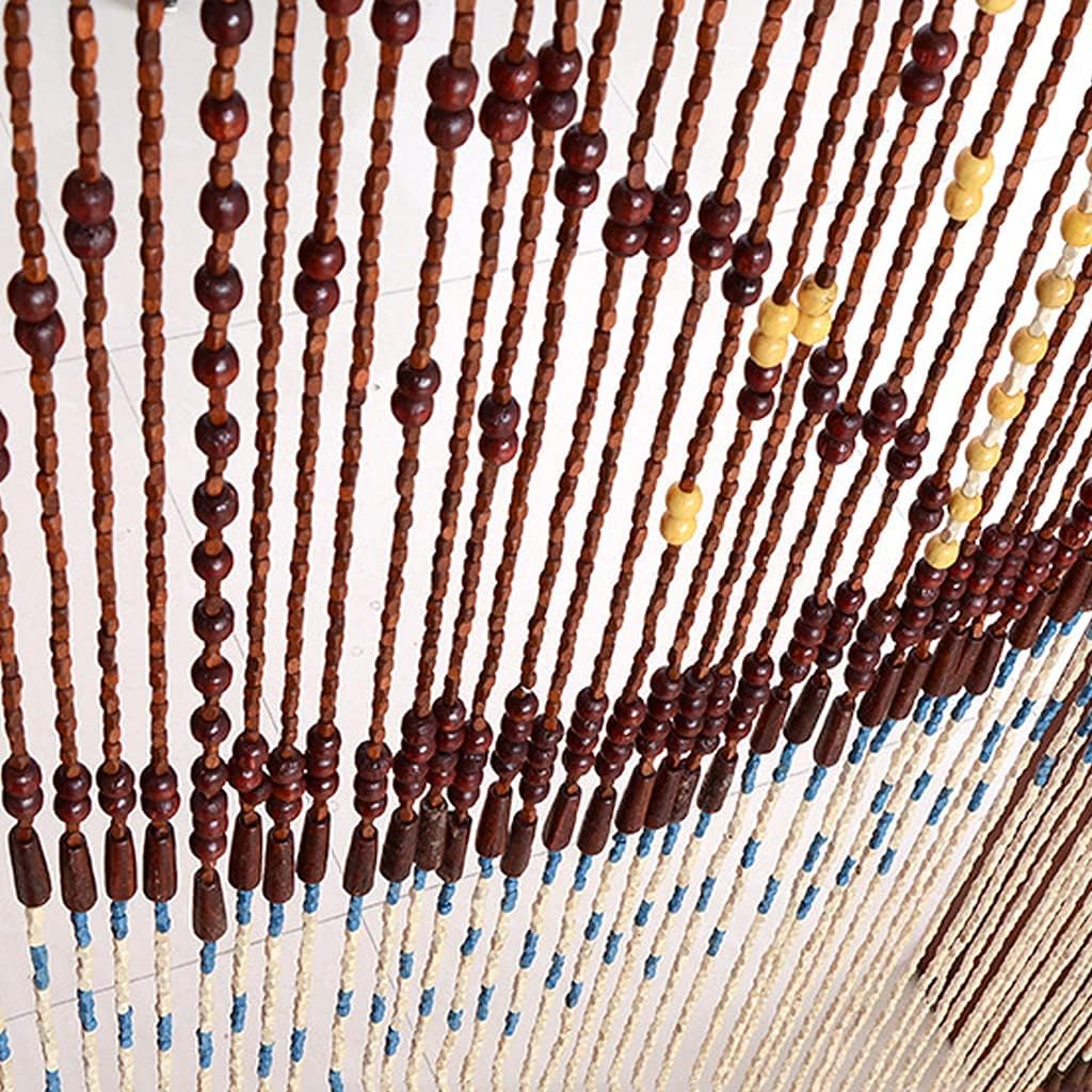 60 Strands Wood Beaded Curtain for Doorways and Closets