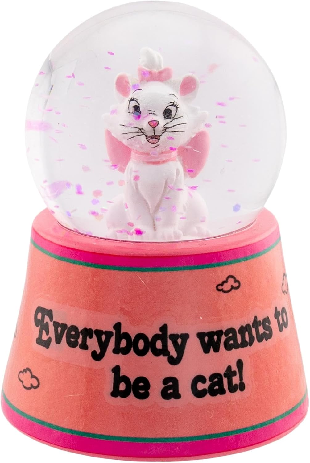 Disney Aristocats Marie Light-Up Snow Globe 3 Inches Tall