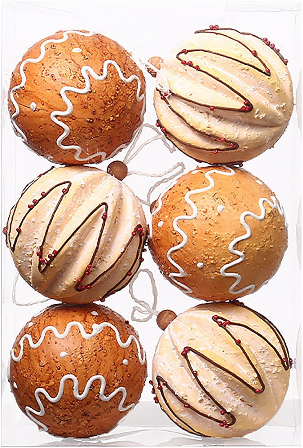 6PCS Shatterproof Gingerbread Christmas Ornaments