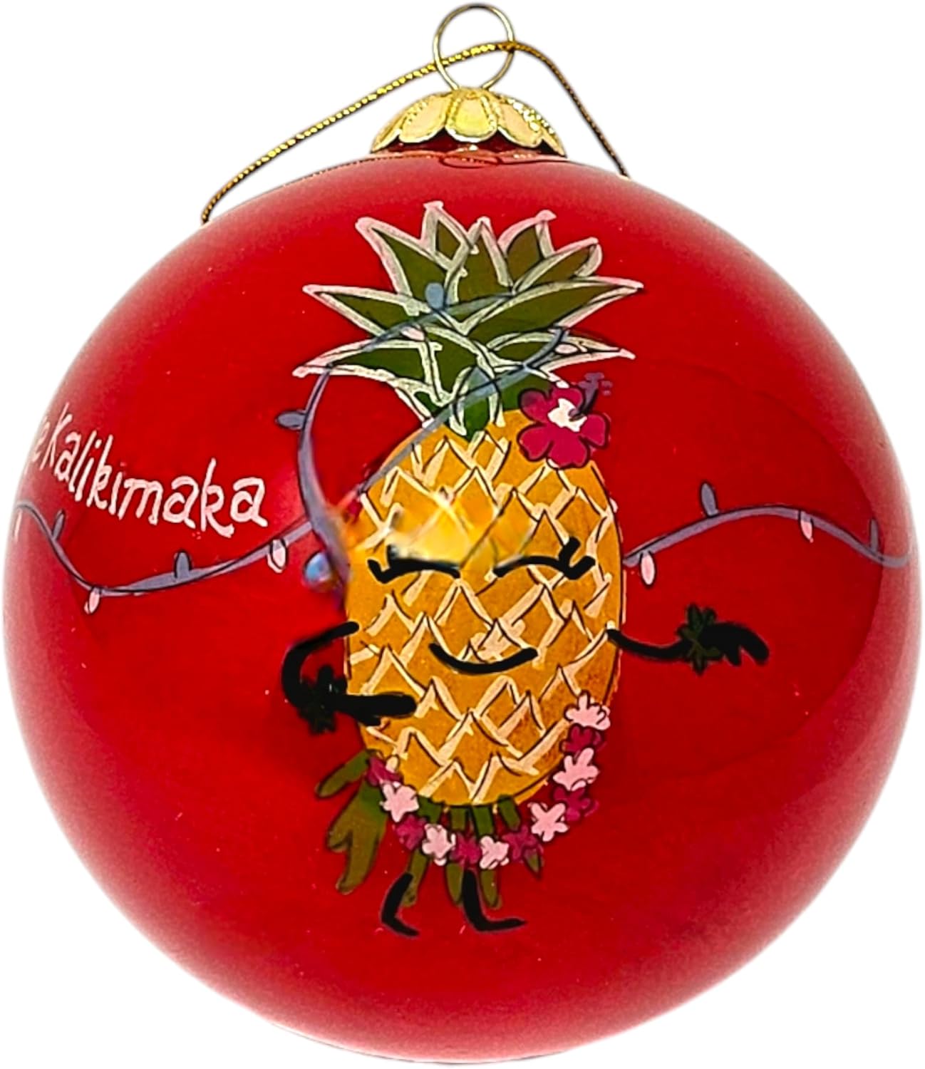 Happy Aloha Pineapple Hula Cheer Christmas Ornament 1
