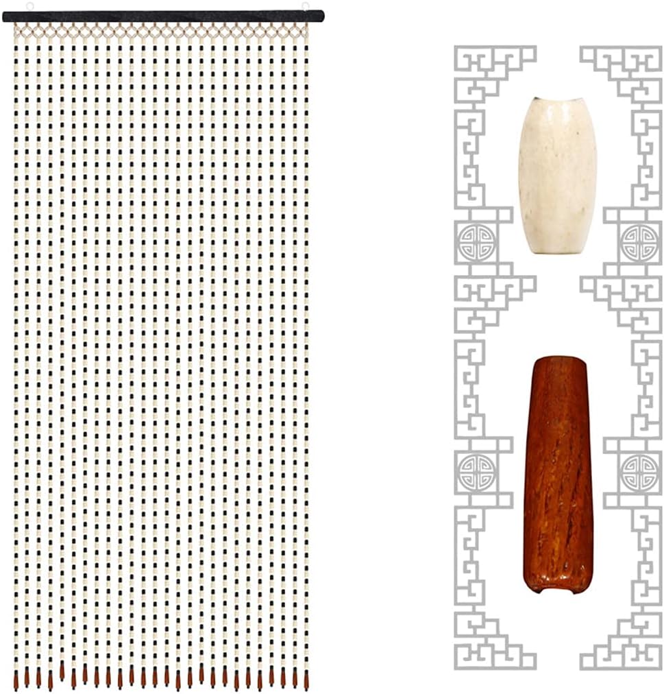 27 Strands Wood Beaded Curtain for Doorways and Room Dividers