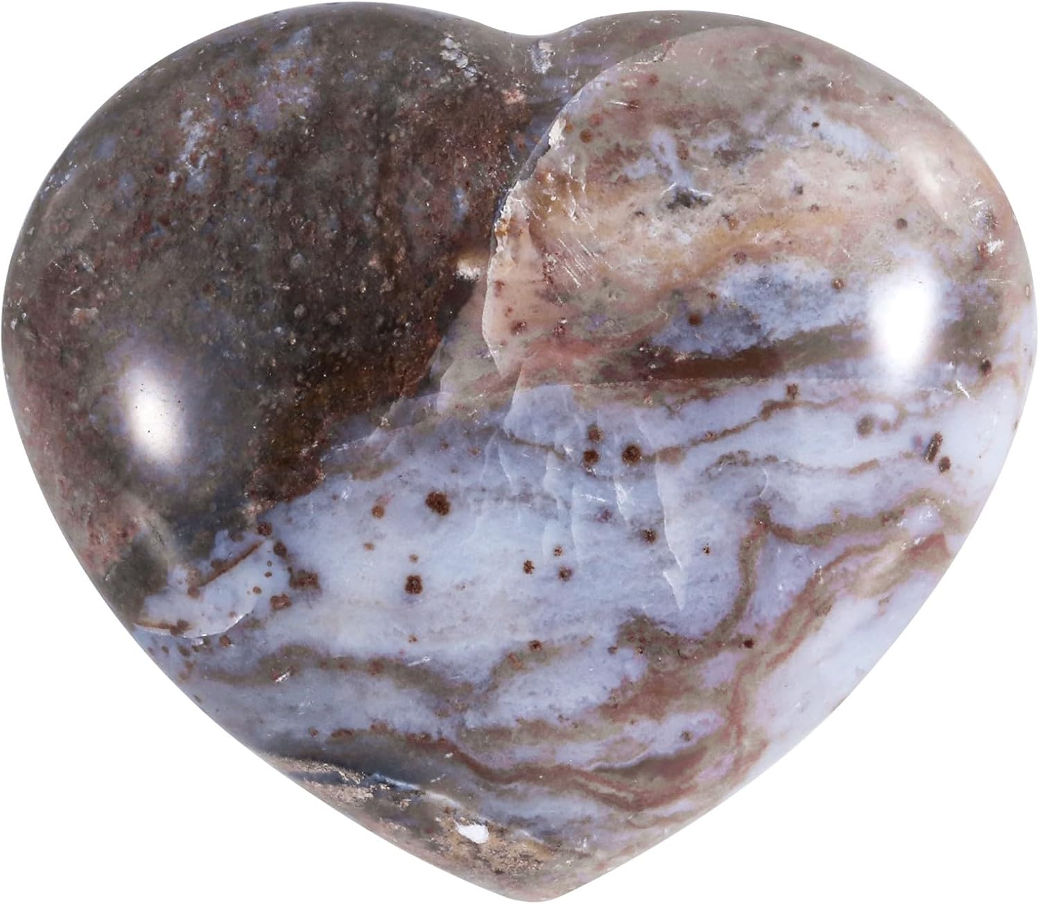 SUNYIK Ocean Jasper Heart Worry Stone 50-60mm