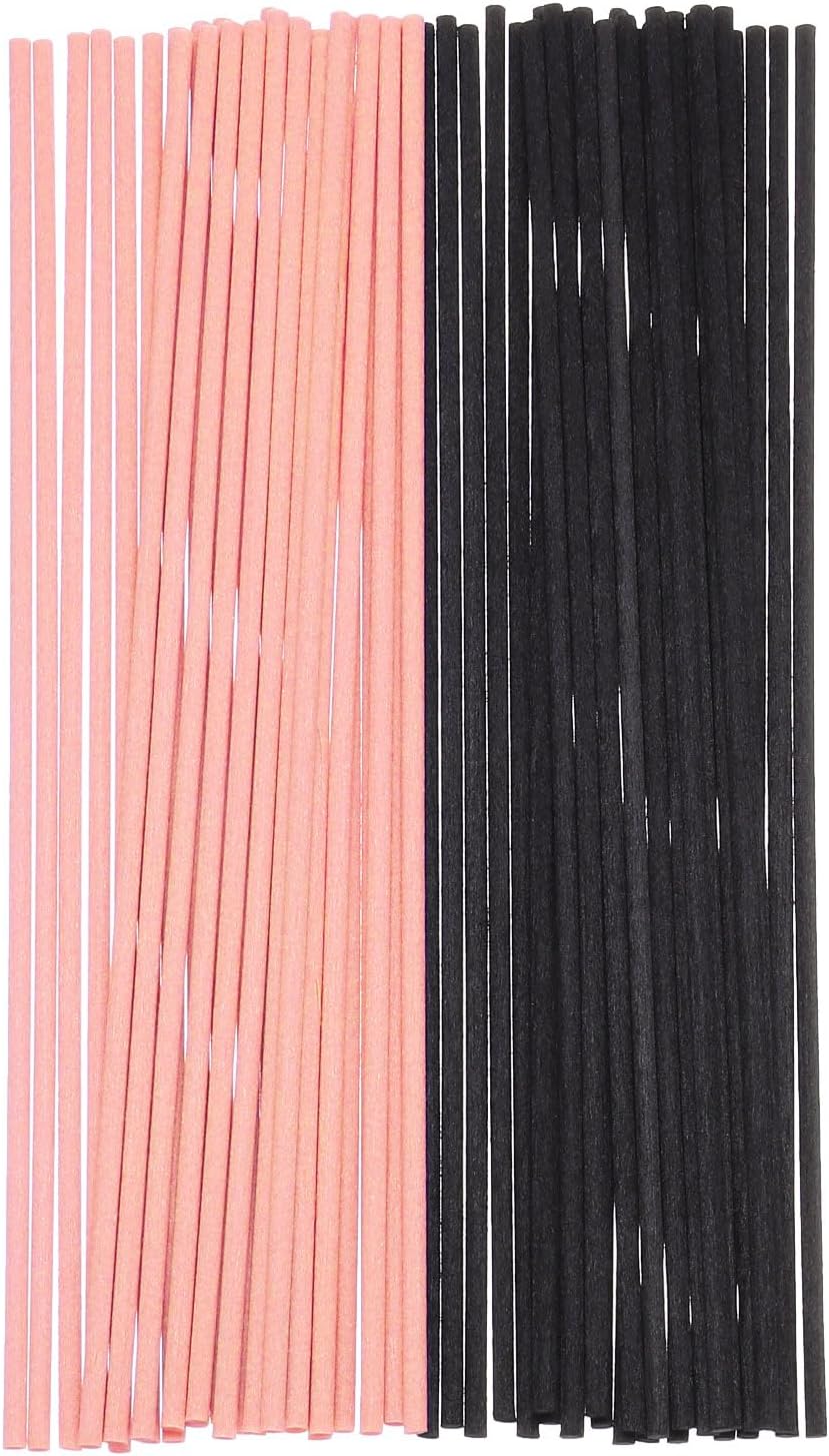 Uxcell 100Pcs Reed Diffuser Sticks Set Pink Black