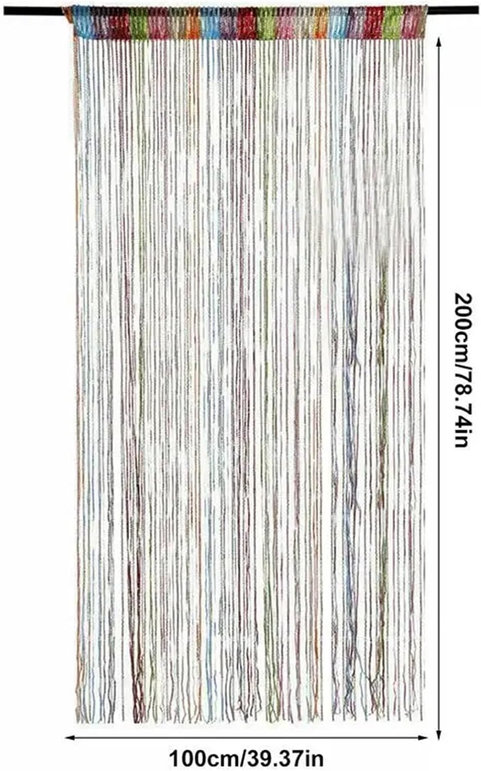 Colorful Doorway Curtain 100x200cm with Beaded Tassels
