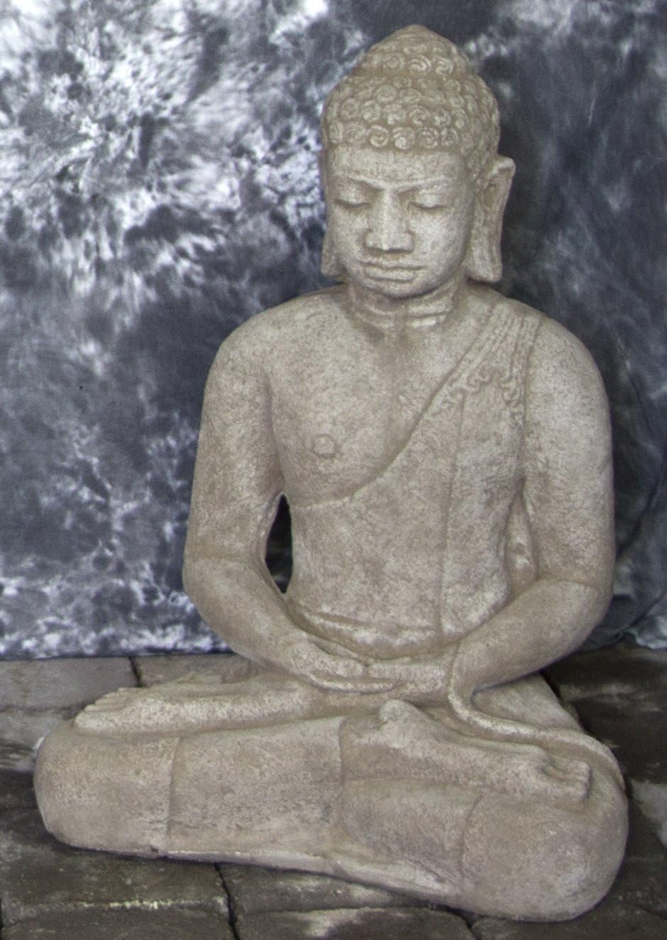 Rustic Twist Fountain with Oriental Pagoda Meditating Buddha