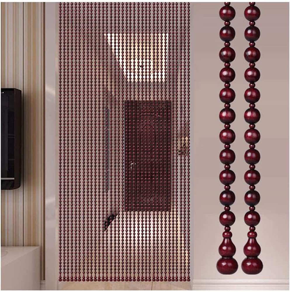ZHOUXIAO 21 Strands Wood Bead Curtain for Doorways