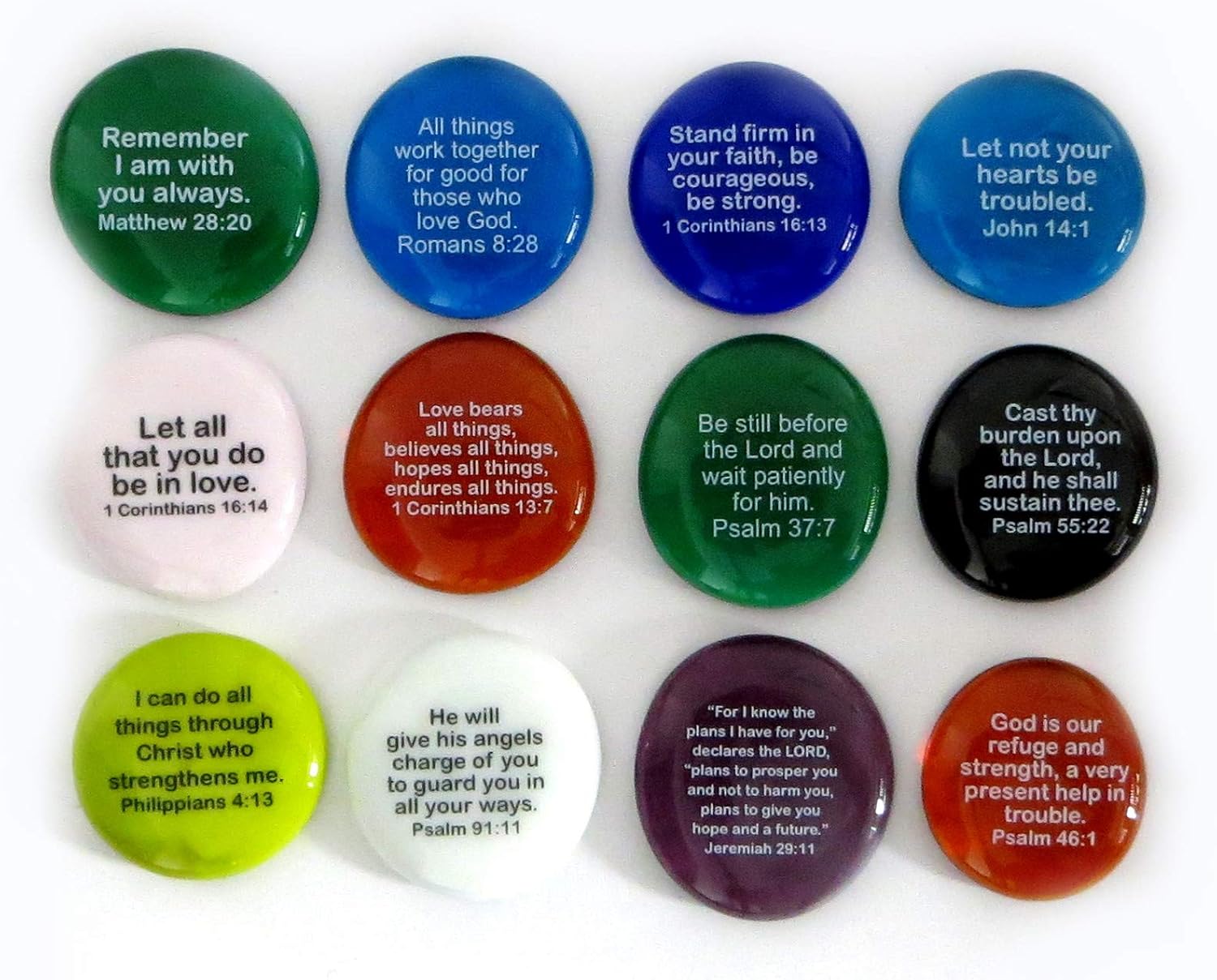 Lifeforce Glass Bible Verse Stones Set I