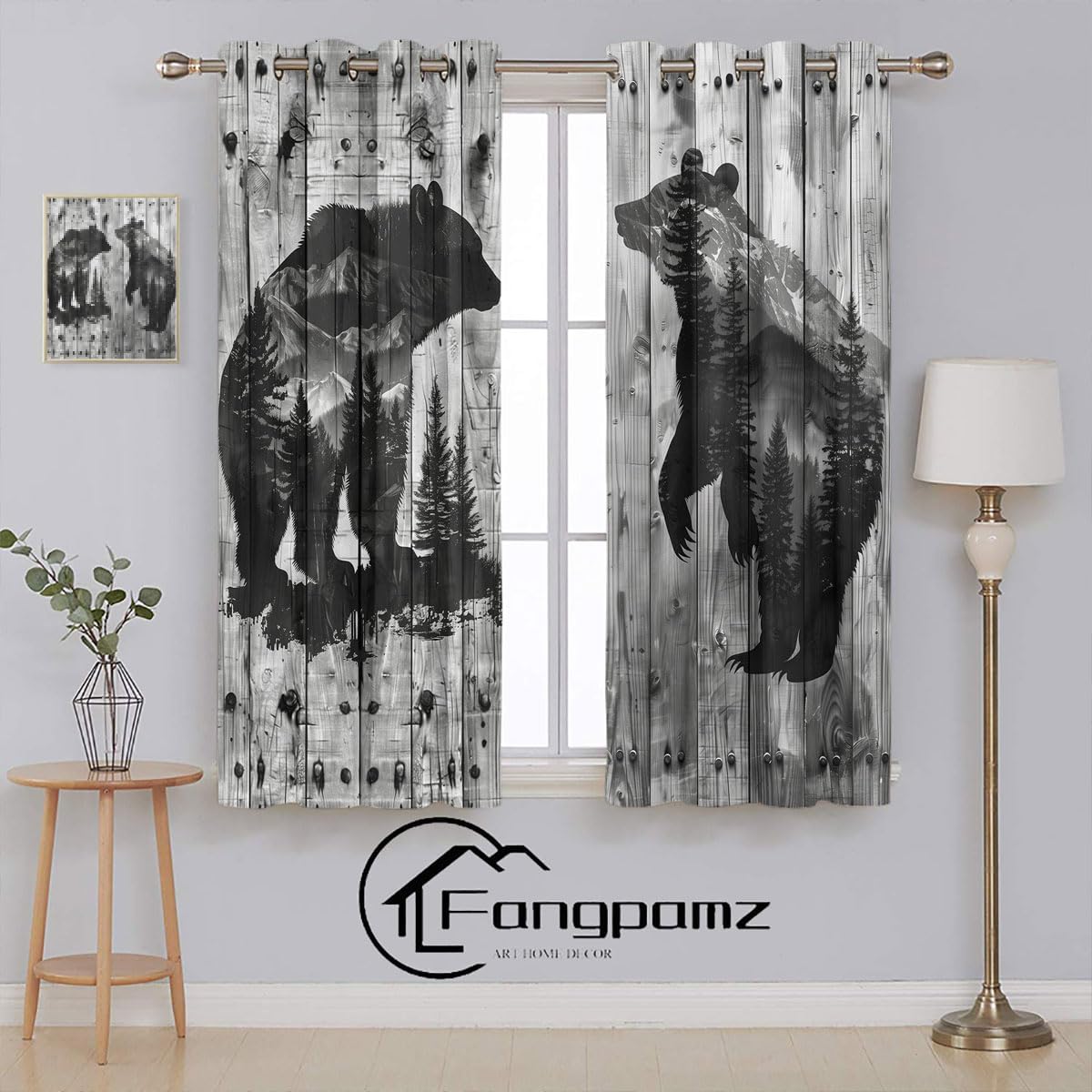 Bear Animals Window Curtains for Kids Bedroom Decor