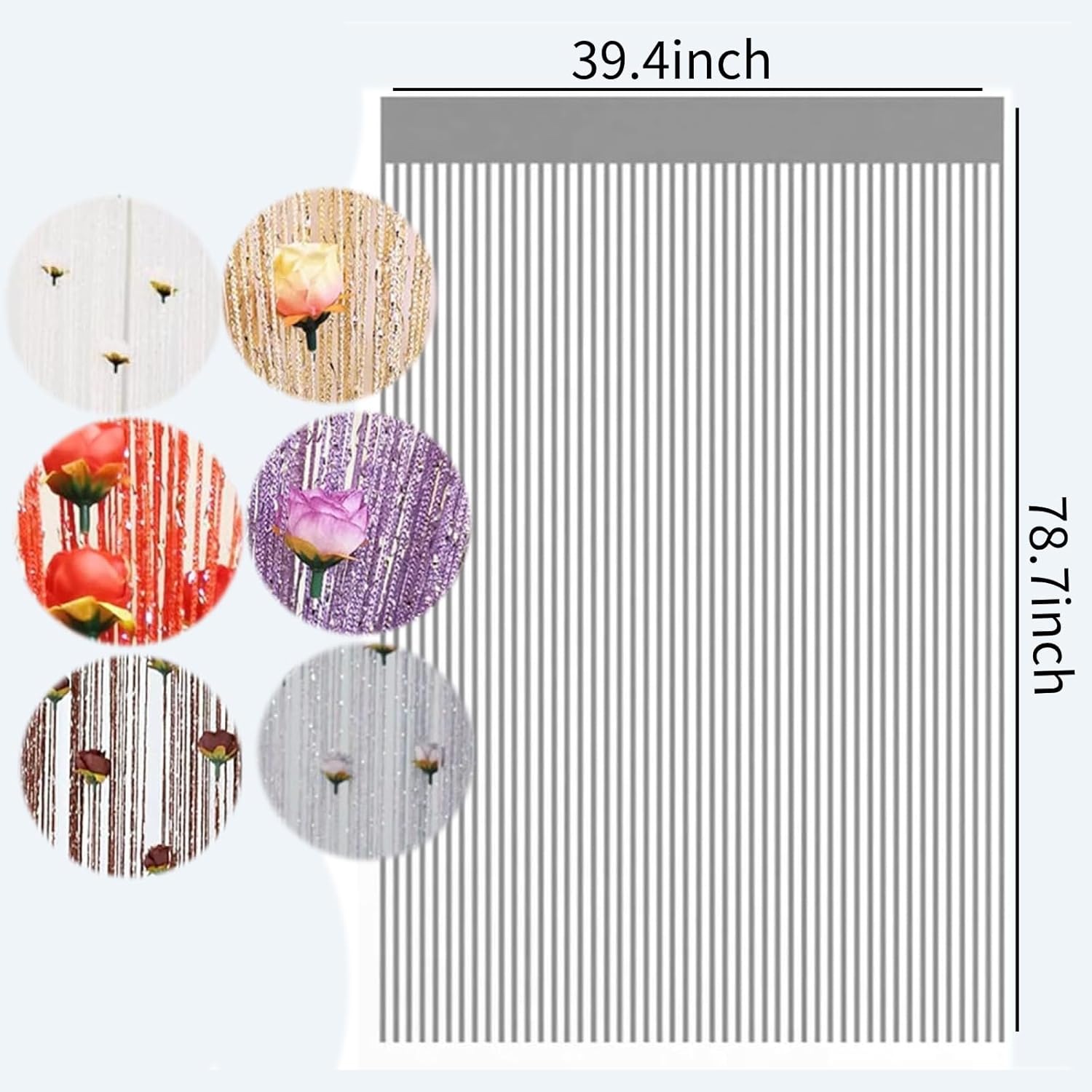 Generic String Curtain with Roses - Doorway Privacy Decor Yellow
