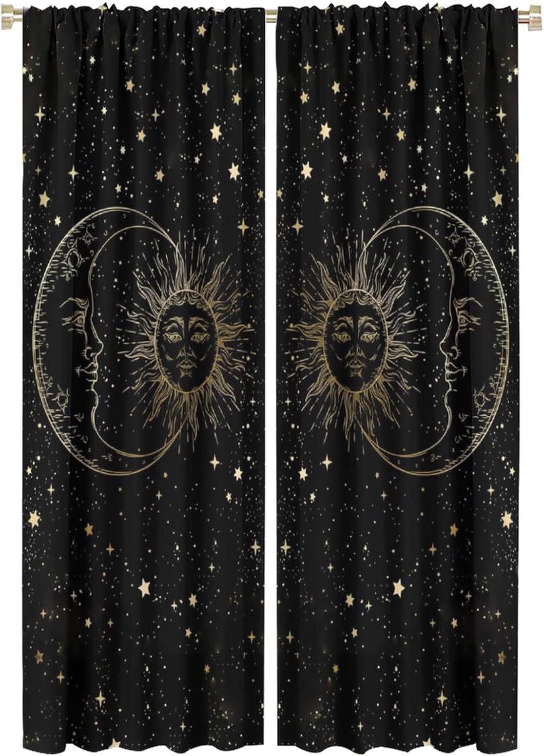 NC Sun Moon Stars Art Curtain 42x45in