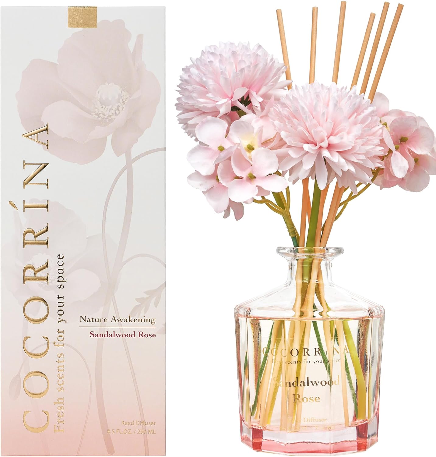 Cocorrina Sandalwood Rose Reed Diffuser Set