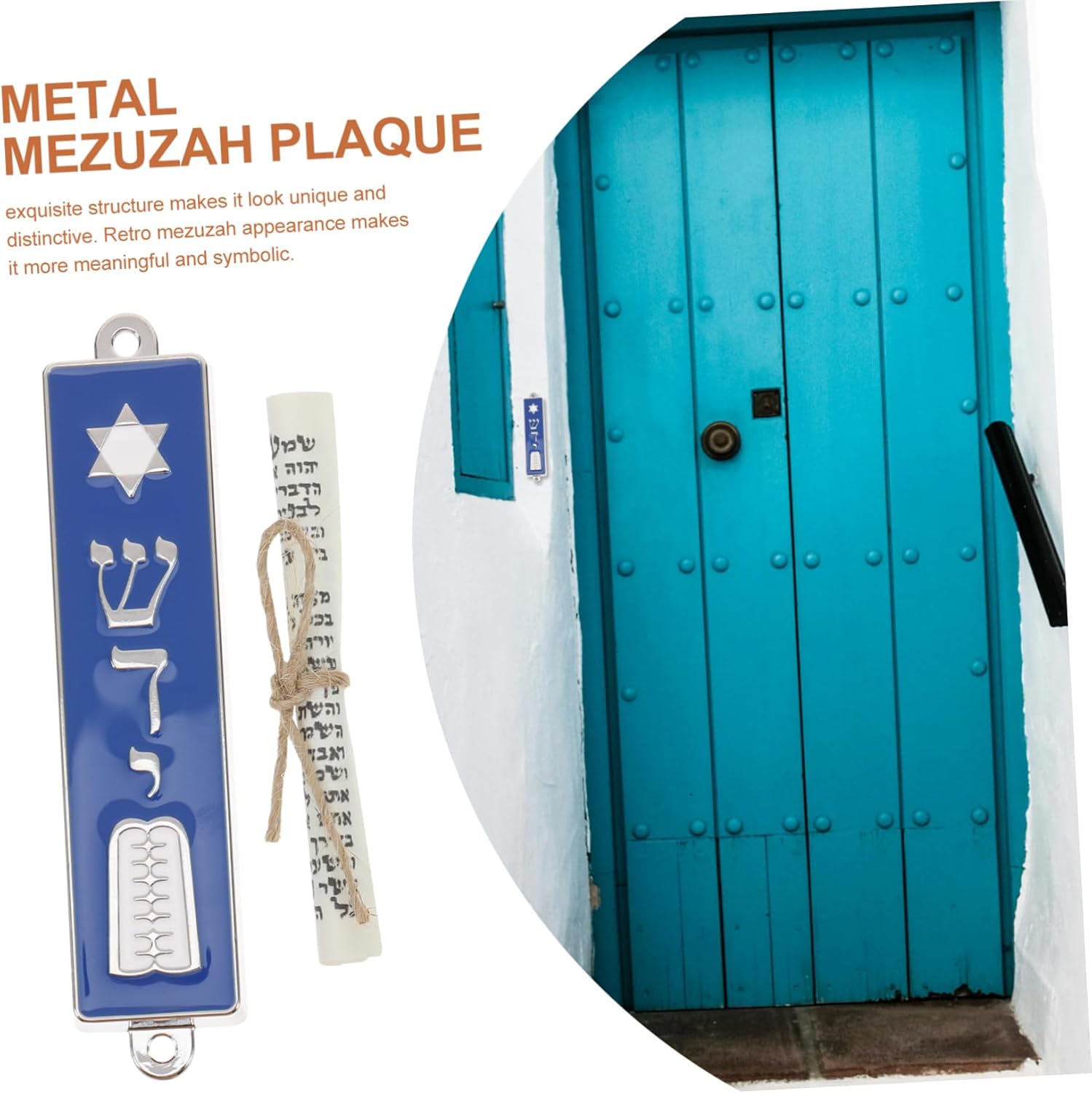 Jewish Mezuzah with Sacred Script and Star Pattern