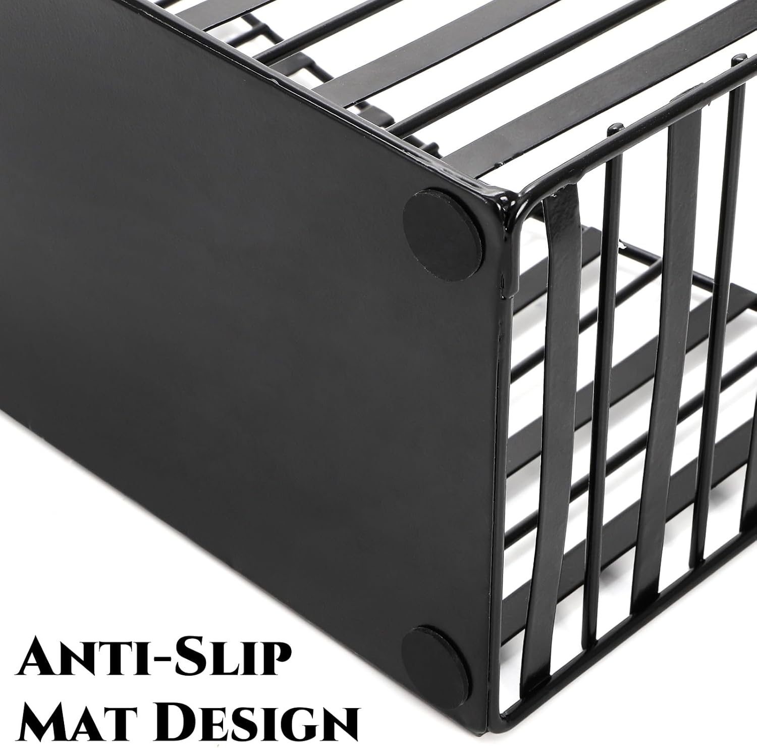 Noamus Metal Magazine Holder with Handles Black
