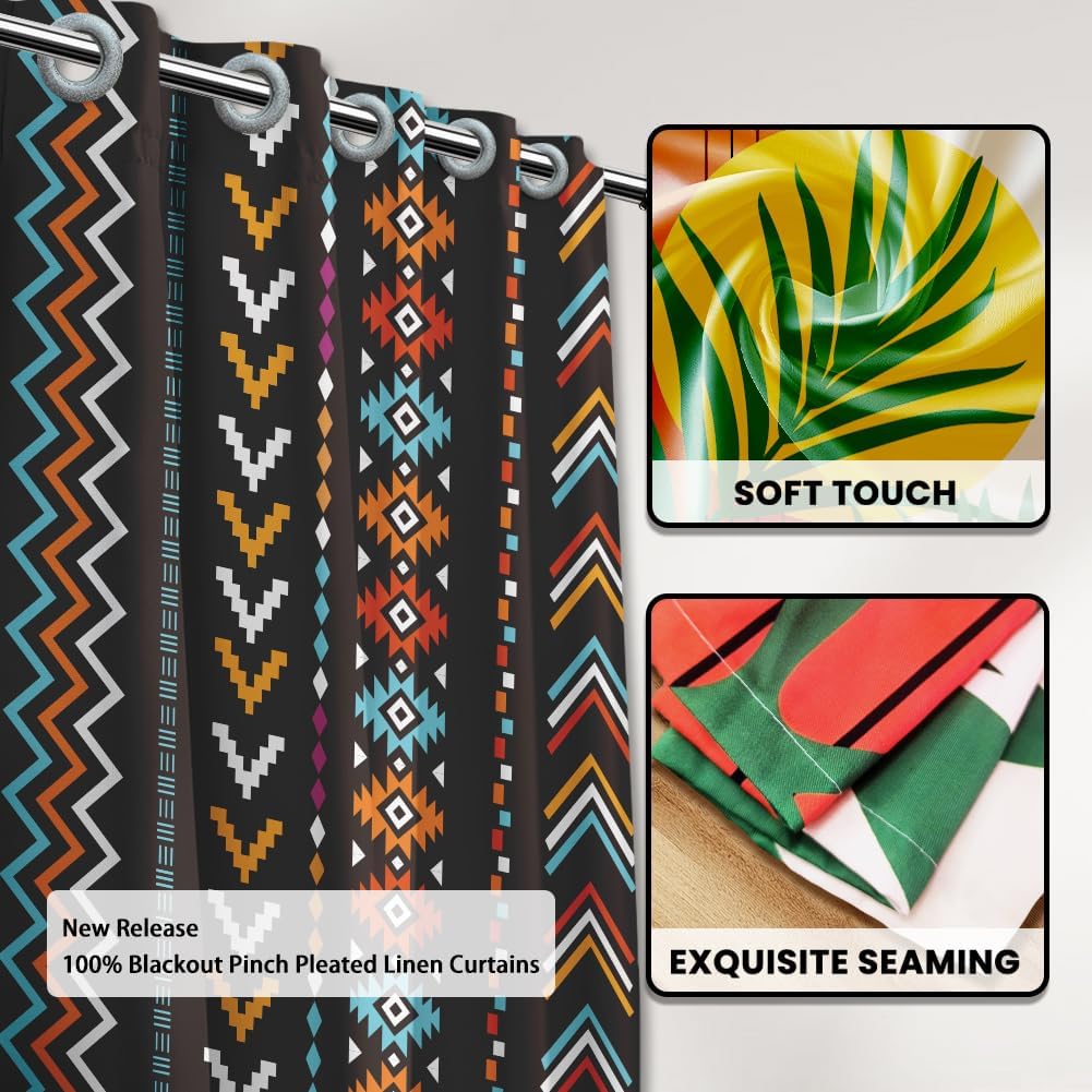 CHGCRAFT Bohemian Geometric Door Curtain 39x79inch