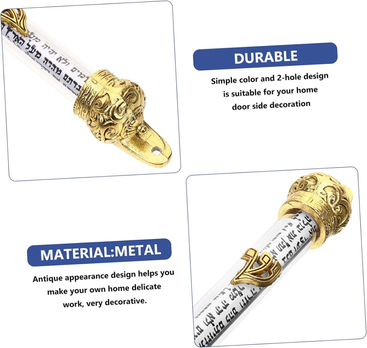 Sturdy Metal Mezuzah Scroll for Home Door