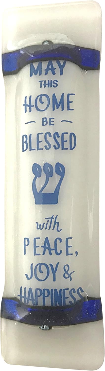 Tamara Baskin Art Glass Home Blessing Mezuzah - Ivory