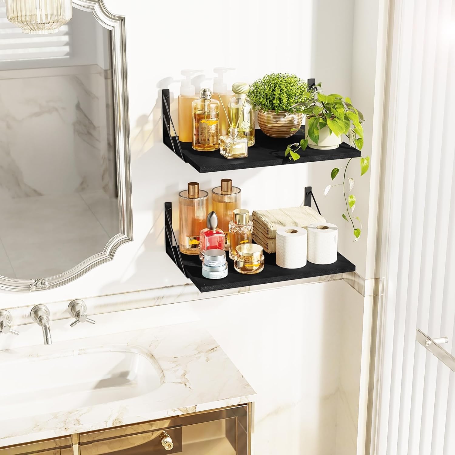 Love-KANKEI Deep Floating Shelves Set of 2 for Wall