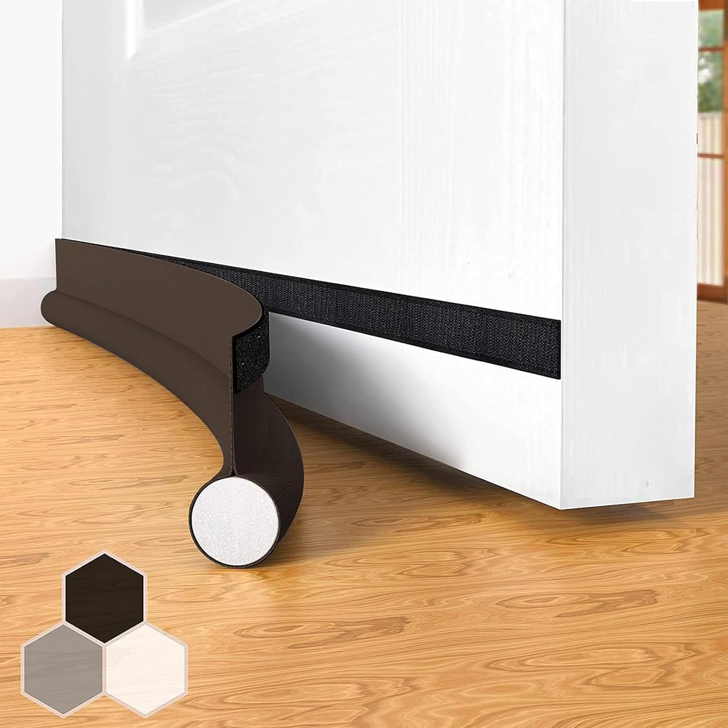 FLEXMAN Door Draft Stopper 362 Inch Black