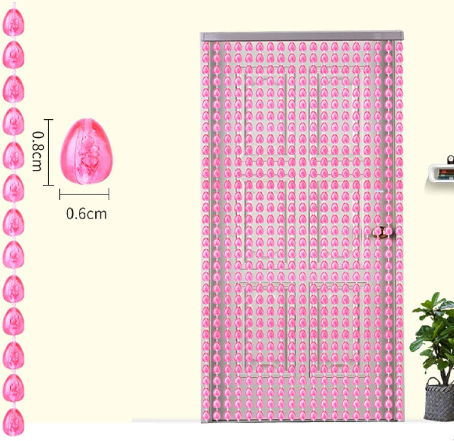 Beaded Curtain for Doorways Room Divider Panel Blue 100x200cm