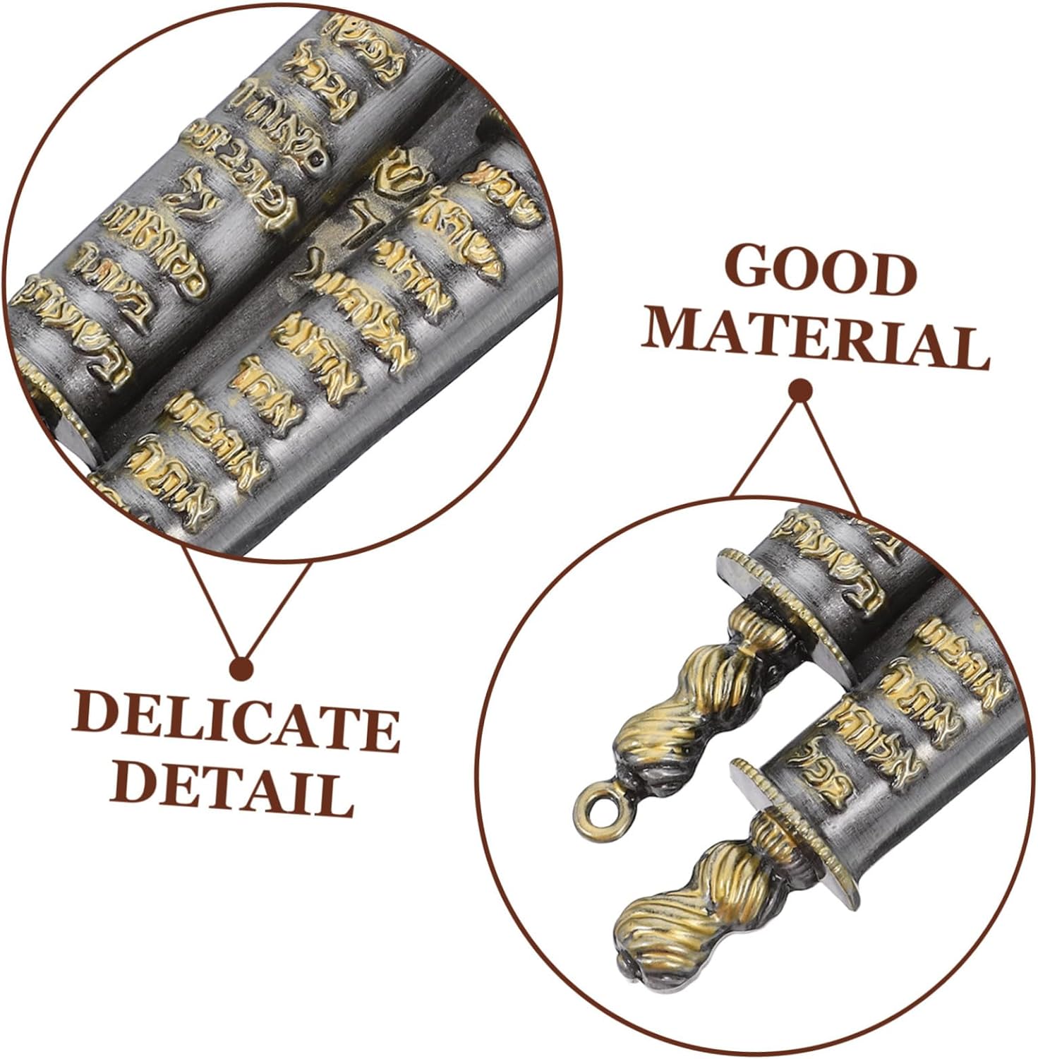 PRETYZOOM Pewter Mezuzah Case Waterproof Metal Judaica Decor