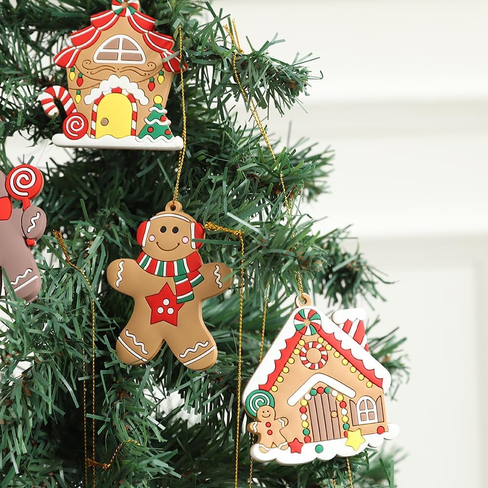 12pcs Gingerbread Man Christmas Ornaments