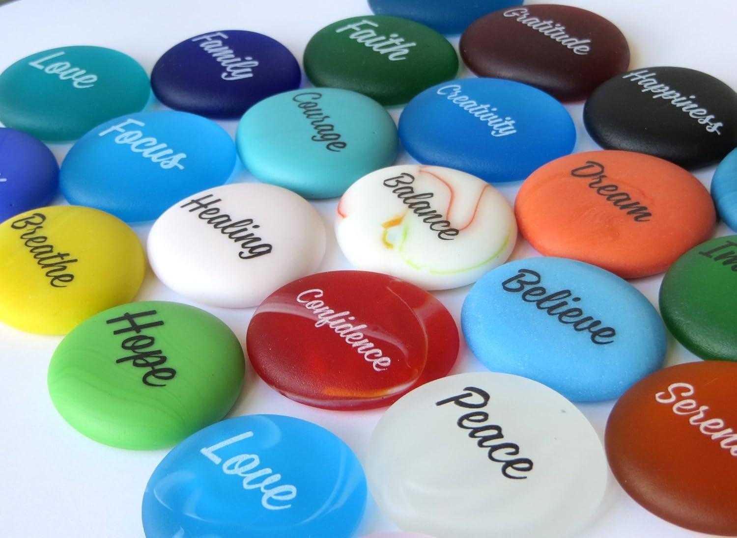 Lifeforce Glass Inspirational Word Stones Set of 100