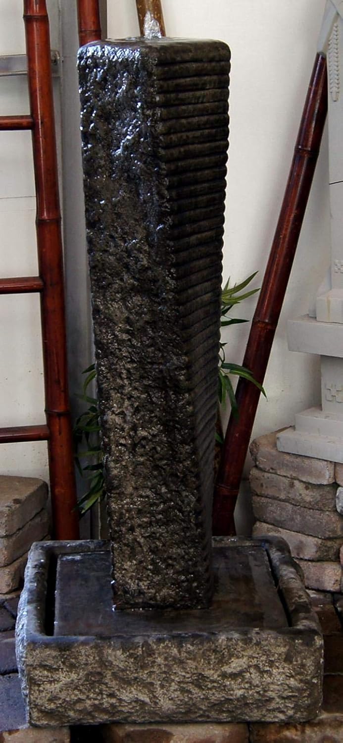 Rustic Twist Fountain with Oriental Pagoda Meditating Buddha