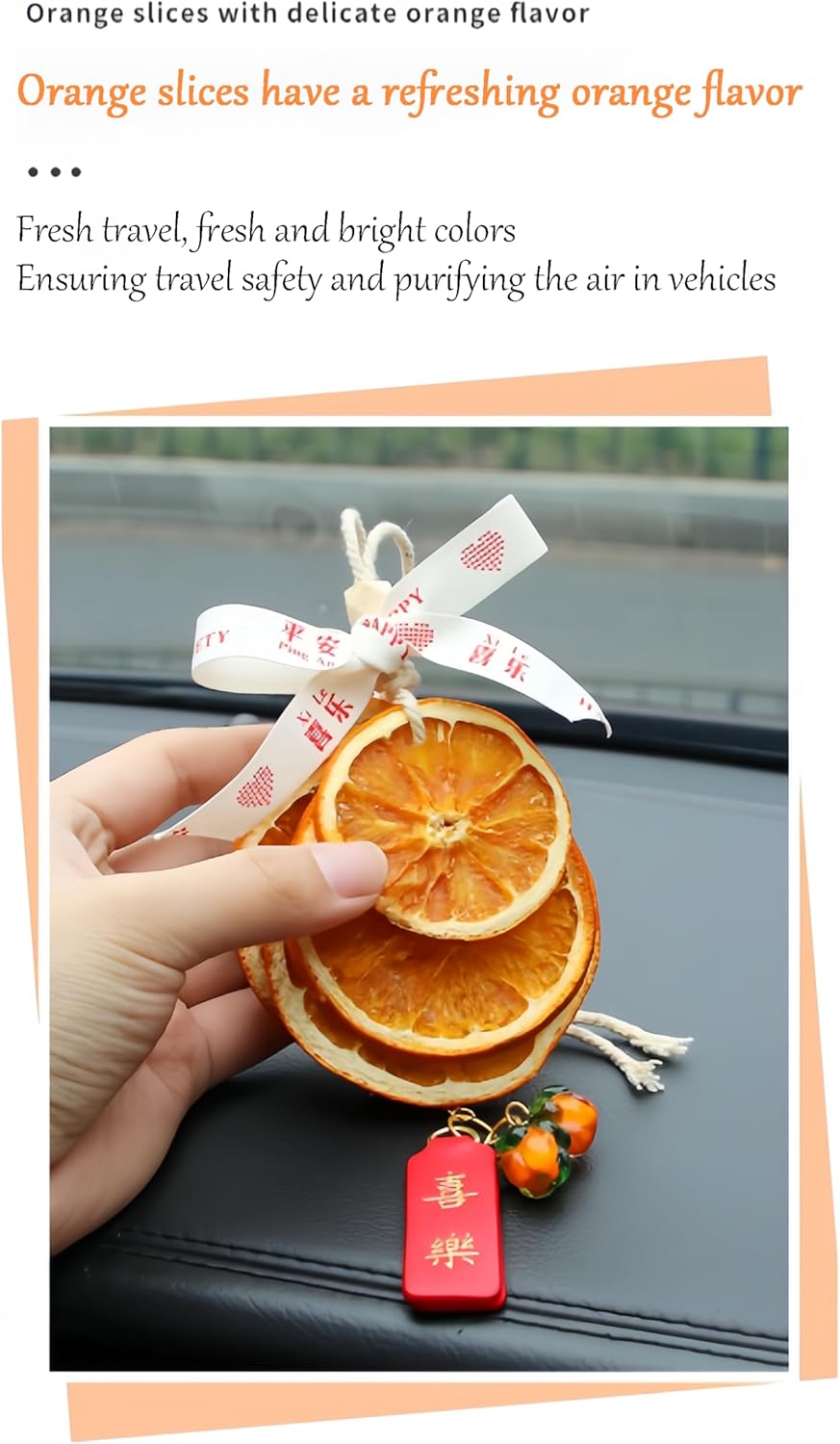 Realistic Orange Slice Hanging Christmas Ornament for Car Mirror