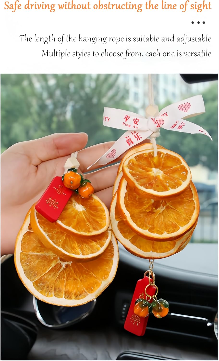 Realistic Orange Slice Hanging Christmas Ornament for Car Mirror