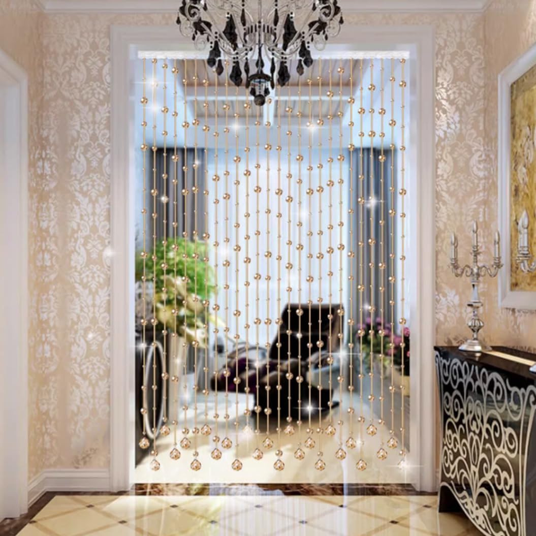 GVILTY Crystals Beaded Curtain Door Decor 25 Strands 100x150cm