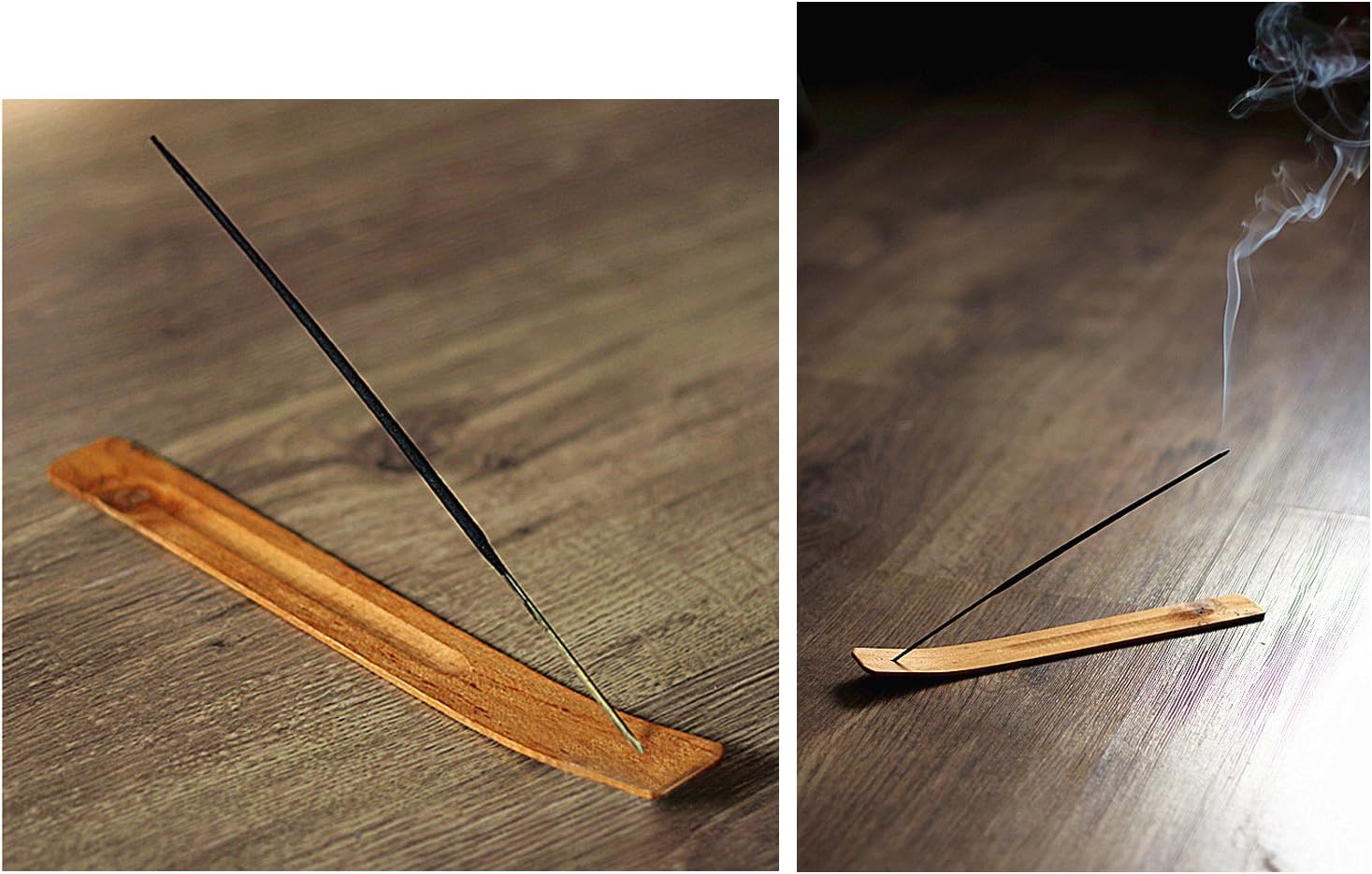 TRENDBOX 5pcs Plain Wood Incense Stick Holder Burner Ash Catcher