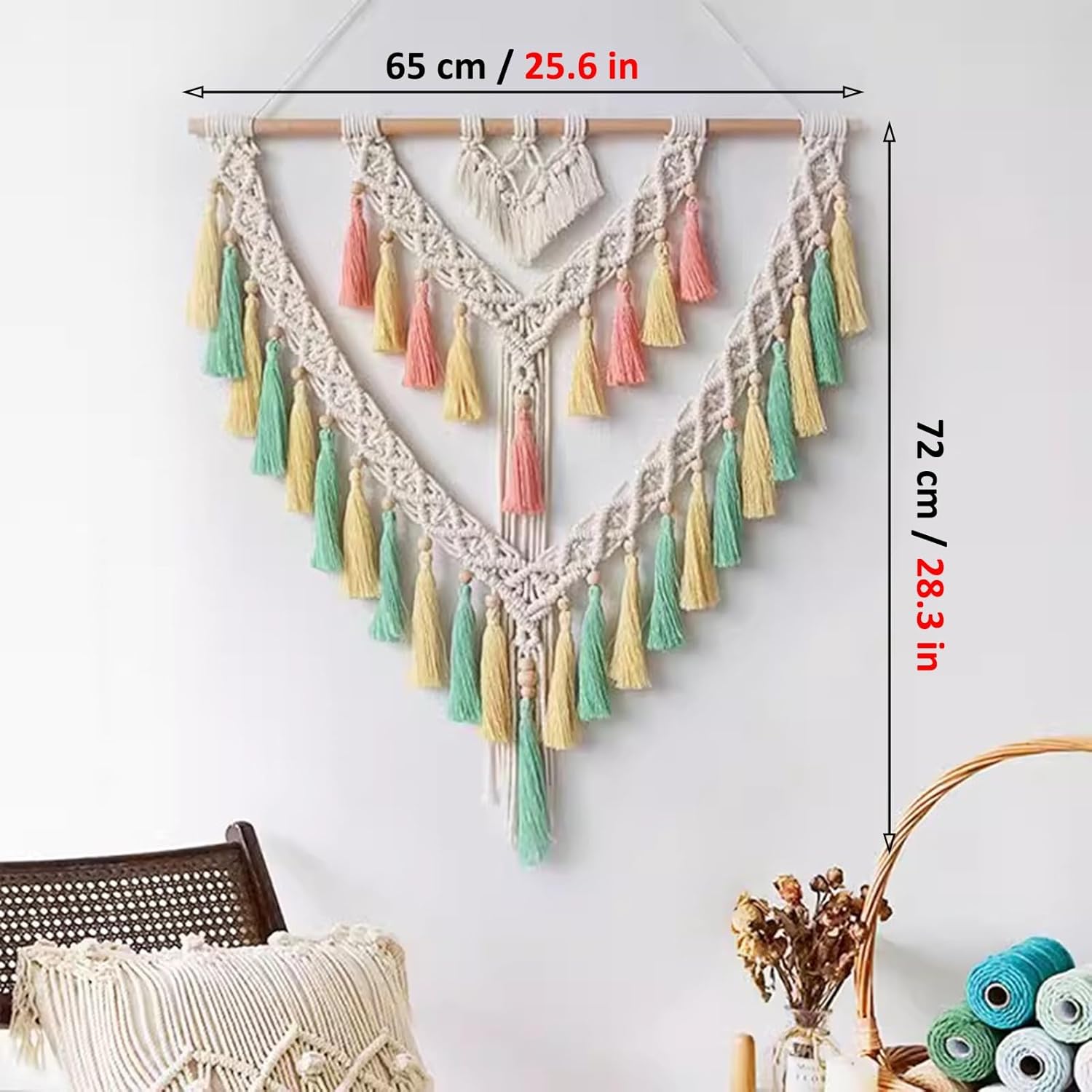 Macrame Curtains Cotton Long Wall Hanging Panels
