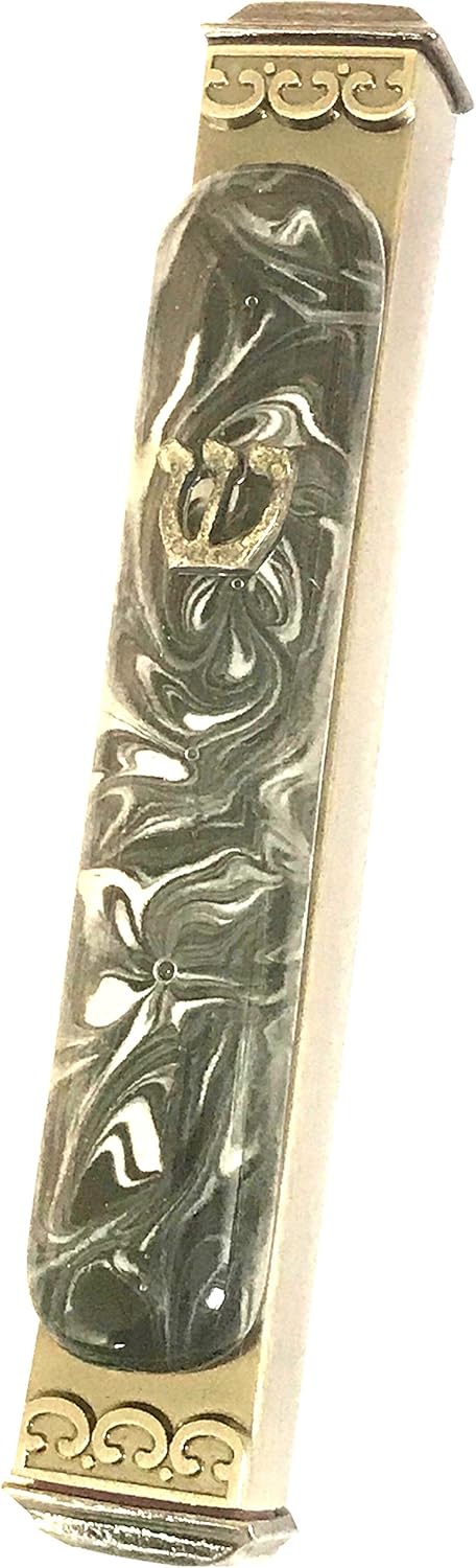 Art Glass Mezuzah with Weatherproof Case and Scroll