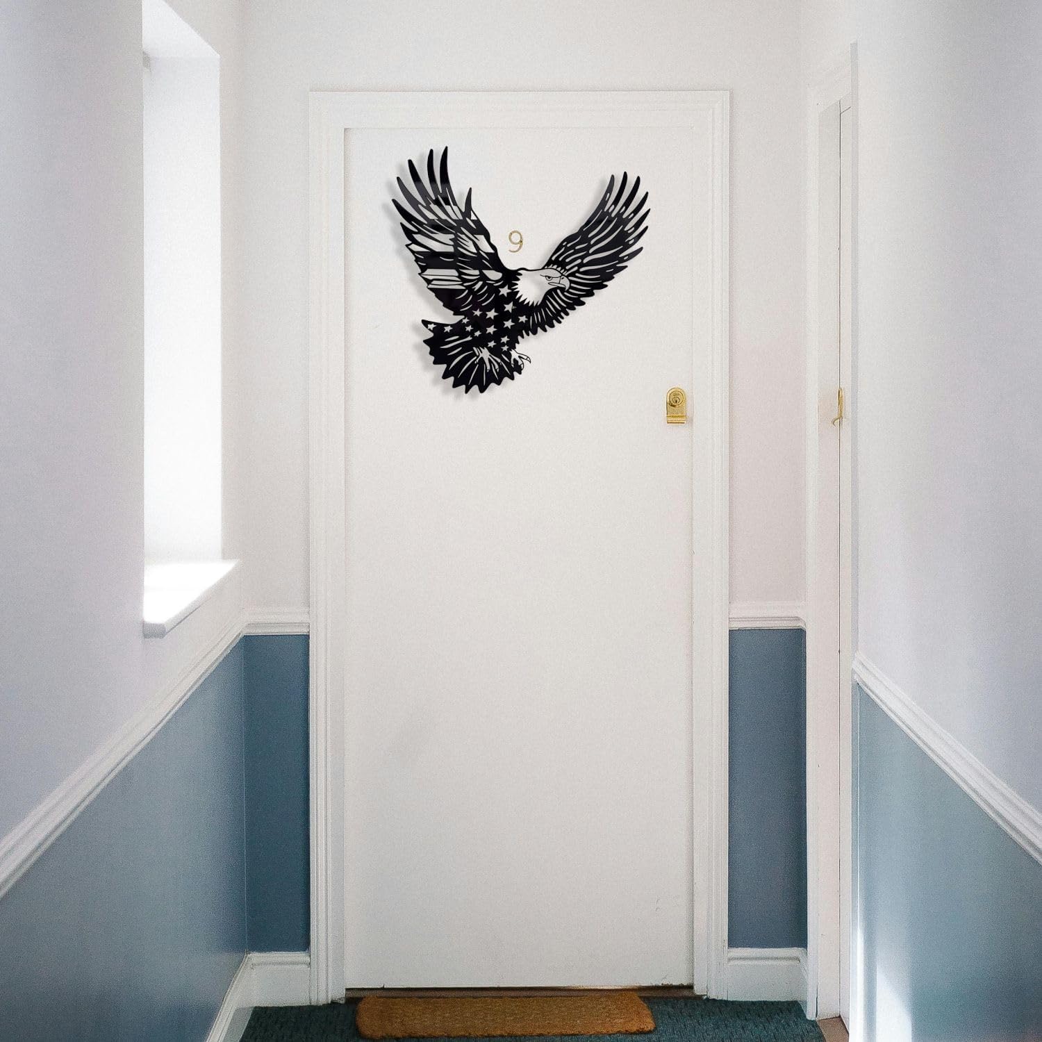 Patriotic Bald Eagle Flag Metal Wall Art Decor