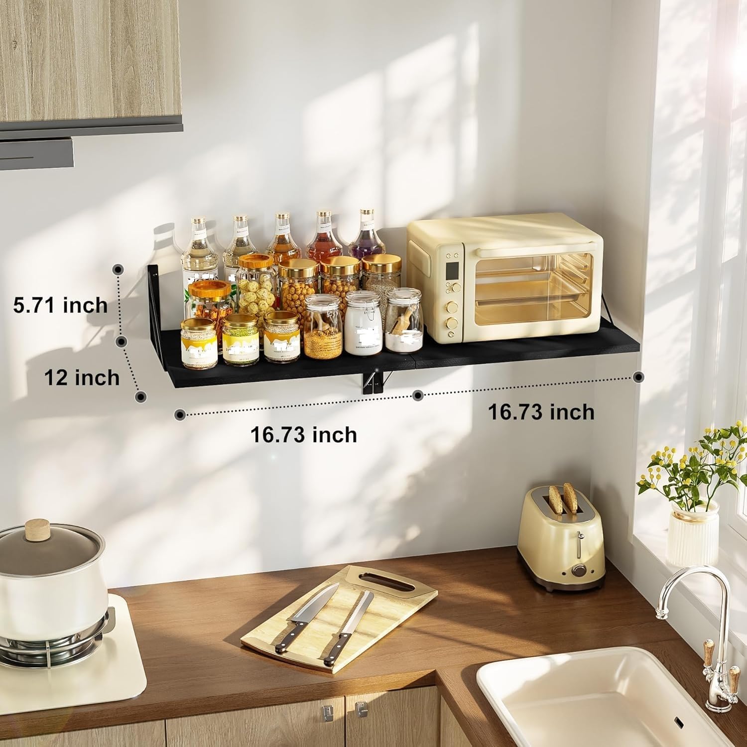 Love-KANKEI Deep Floating Shelves Set of 2 for Wall