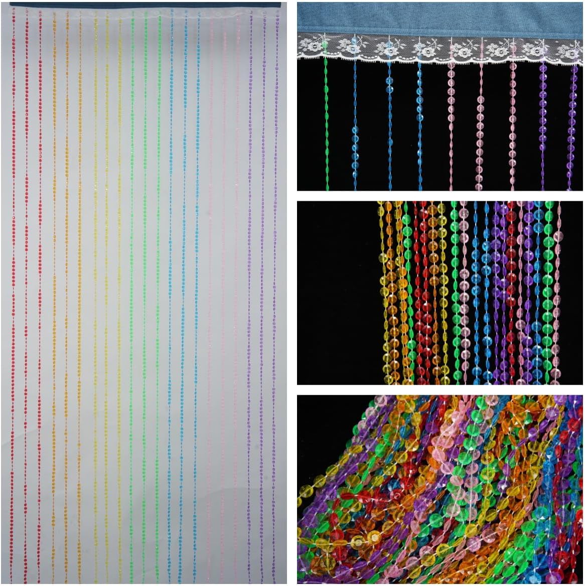 YaoYue Crystal Beaded Curtain for Doorway Room Divider