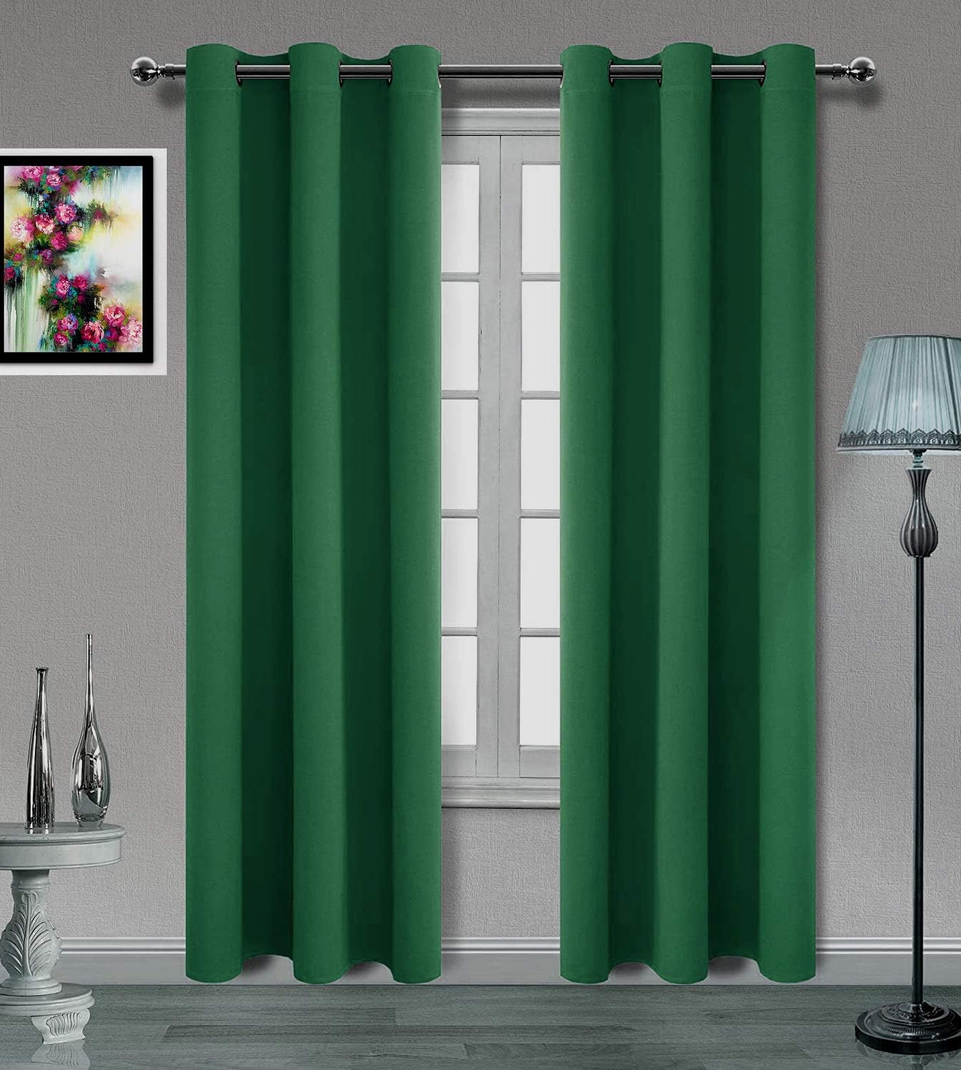 MDS Blackout Curtain Panel Emerald Green 42x72 Inch