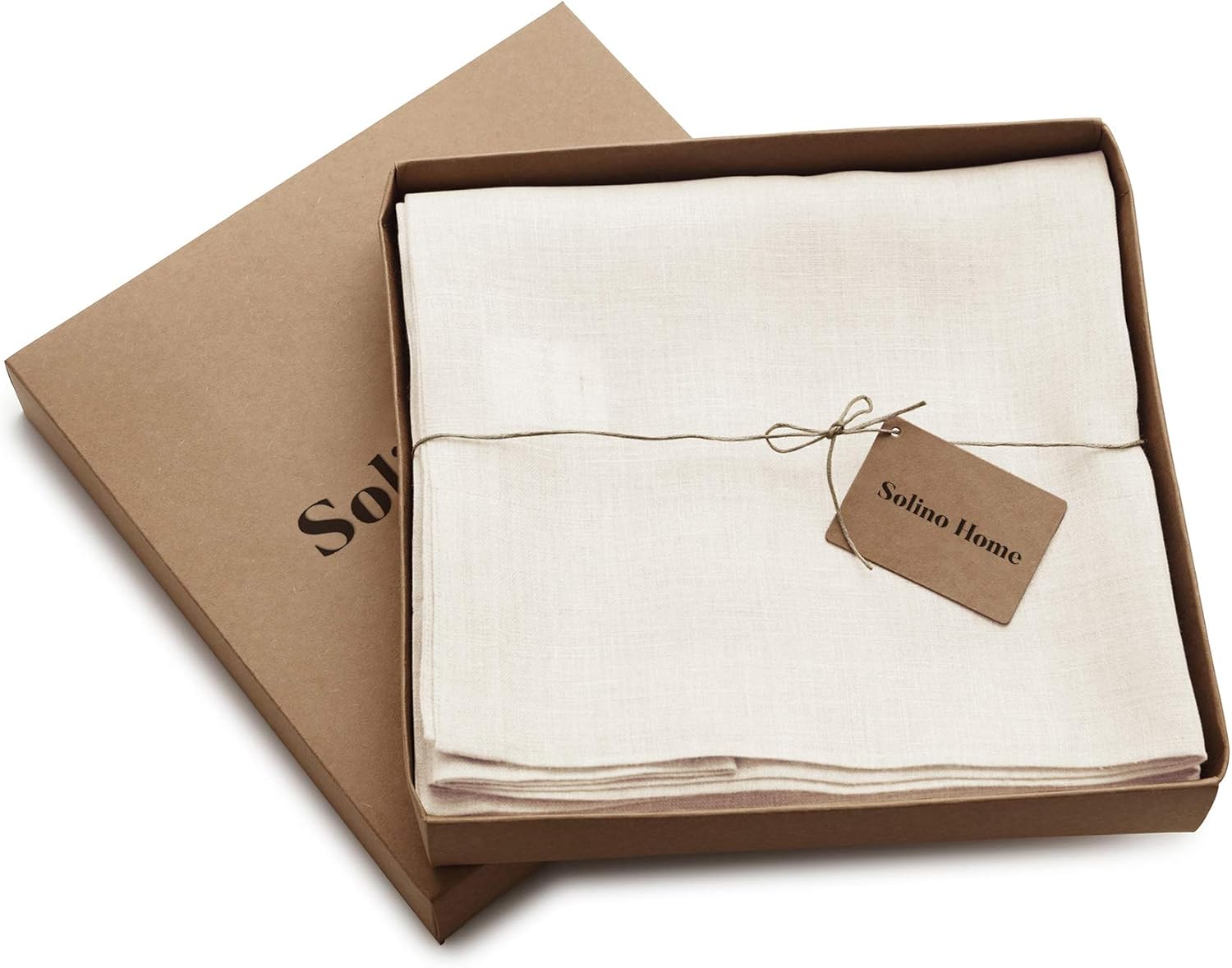 Solino Home Flax Linen Sheer Curtain 45 Inch Panel Ivory