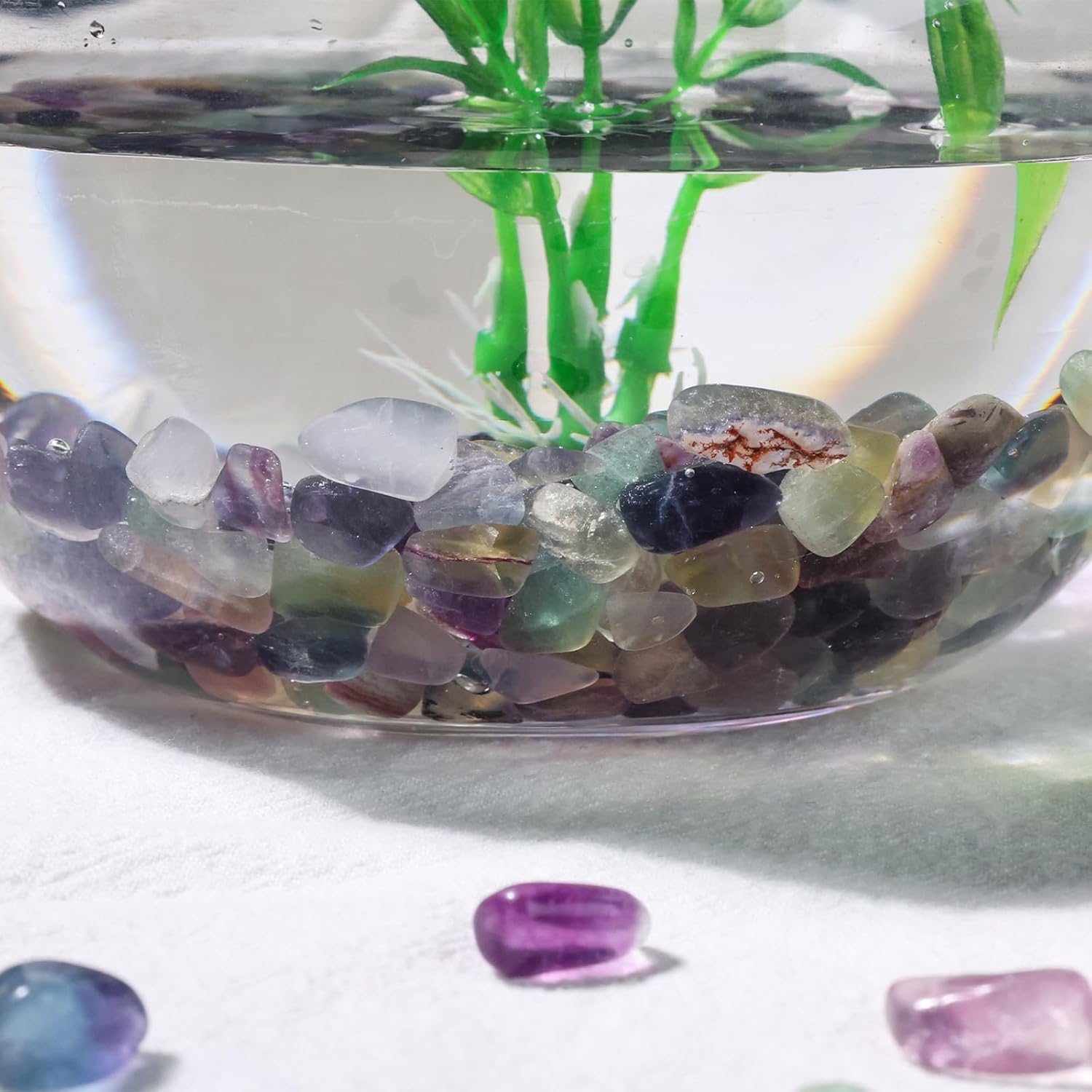 JOHOUSE Quartz Crystals Crushed Chips for Decor and Aquarium