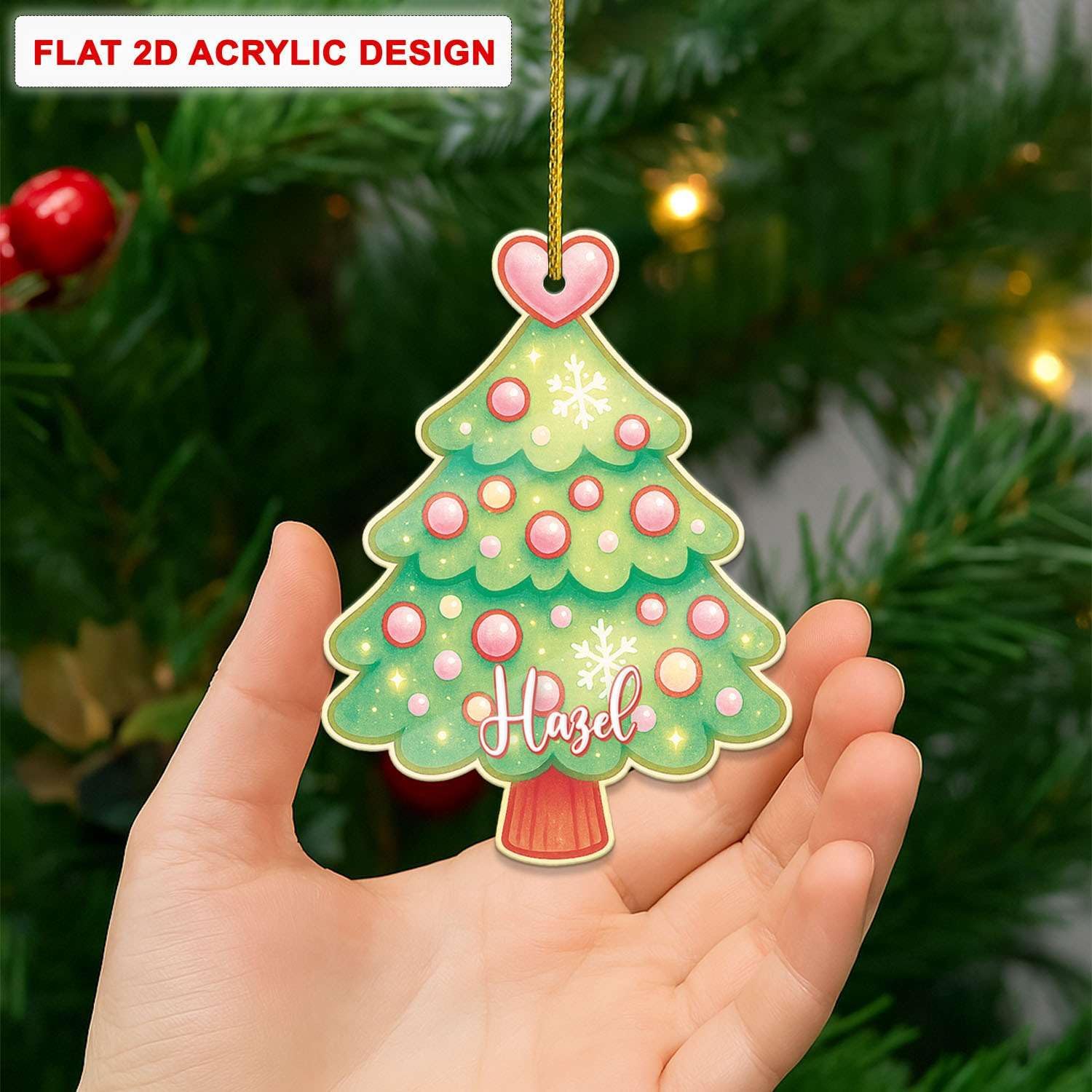 Personalized Name Christmas Tree Hanging Keepsake for Sister and Brother