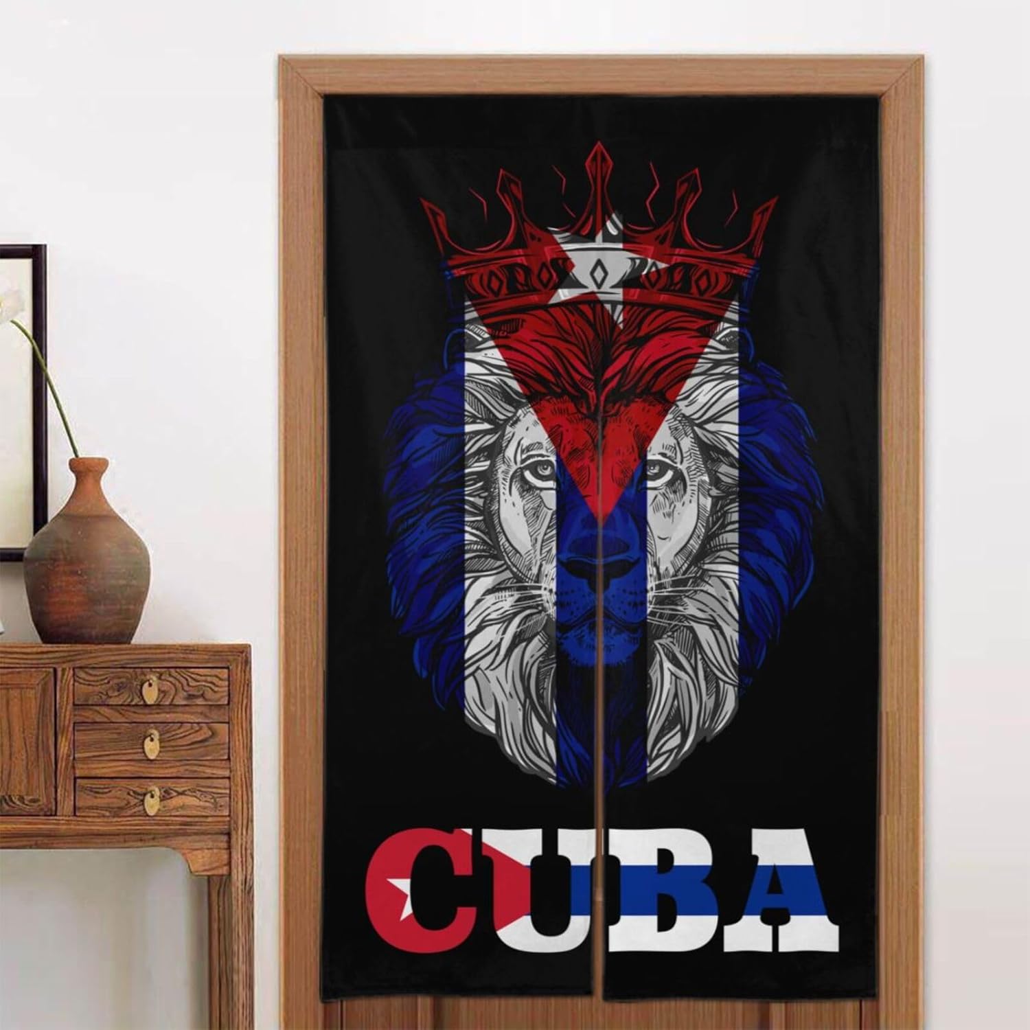 Cuban Flags Door Curtain 34x56 Inches Privacy Panel
