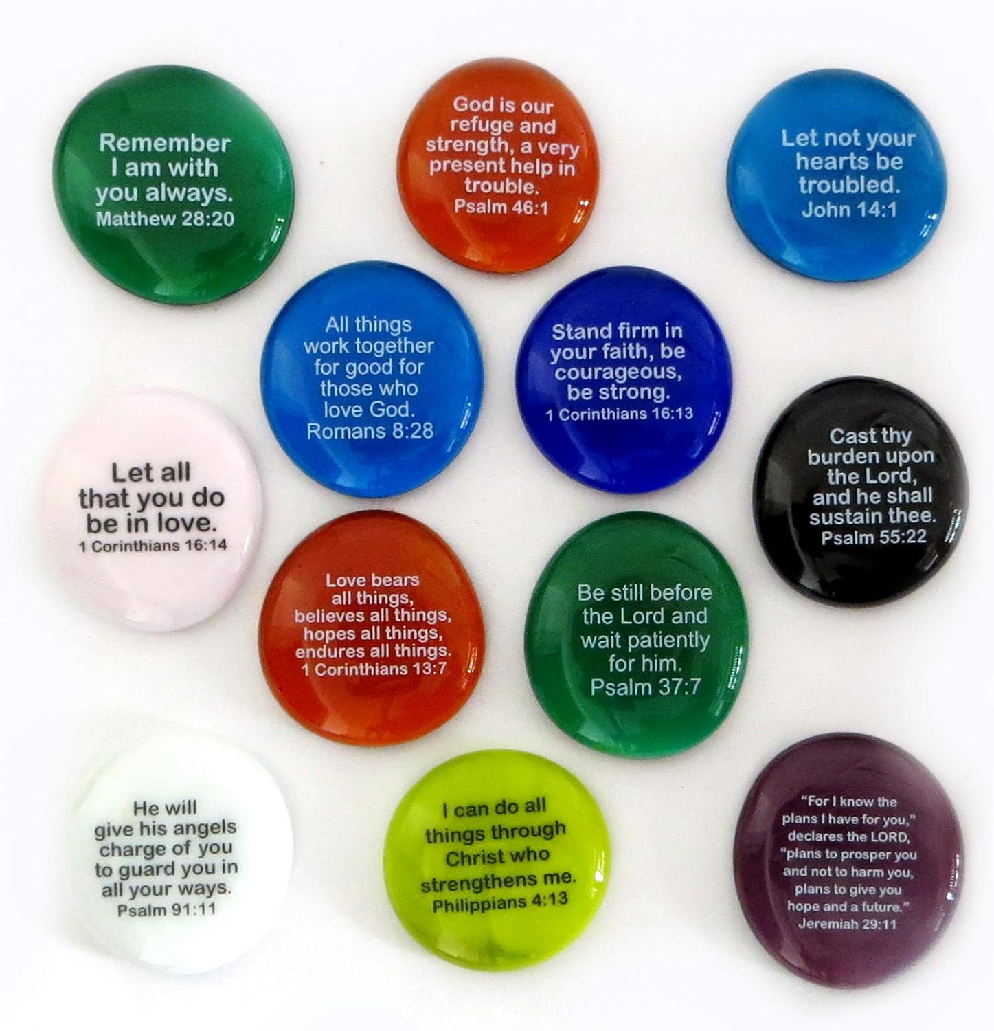 Lifeforce Glass Bible Verse Stones Set I