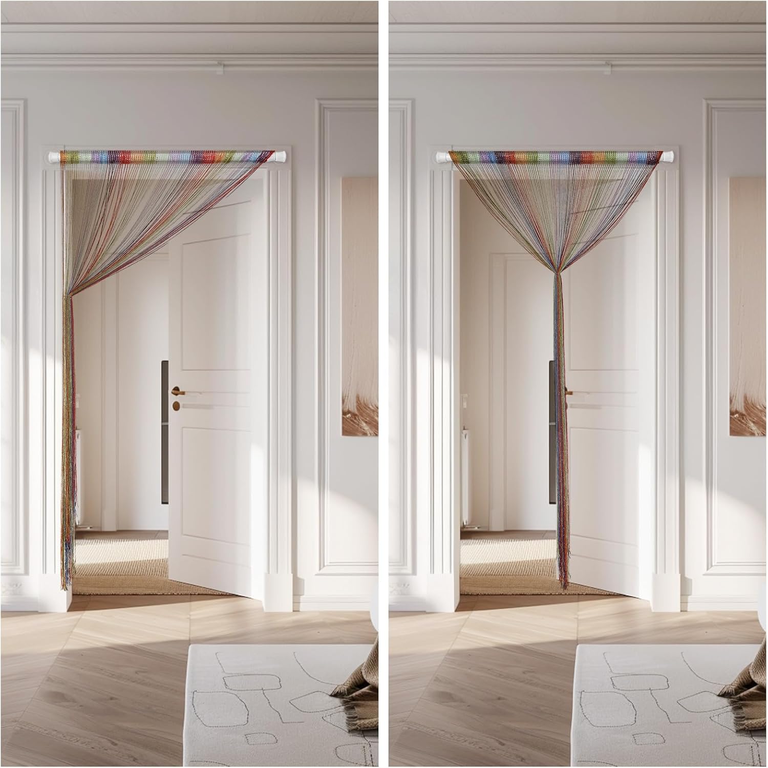 4 Piece Glitter String Curtains Boho Door Divider Decor
