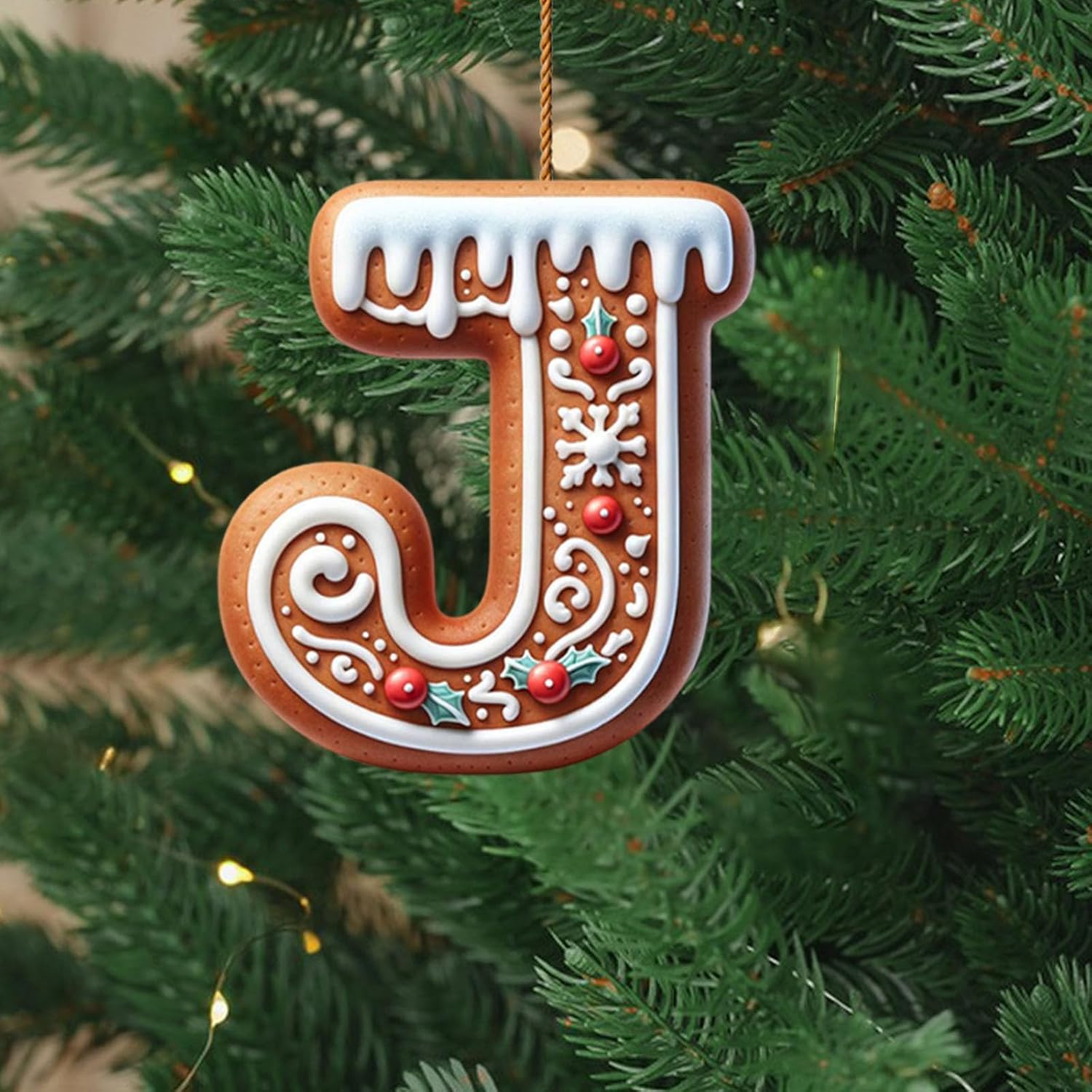 Gingerbread Alphabet Ornaments for Christmas Tree