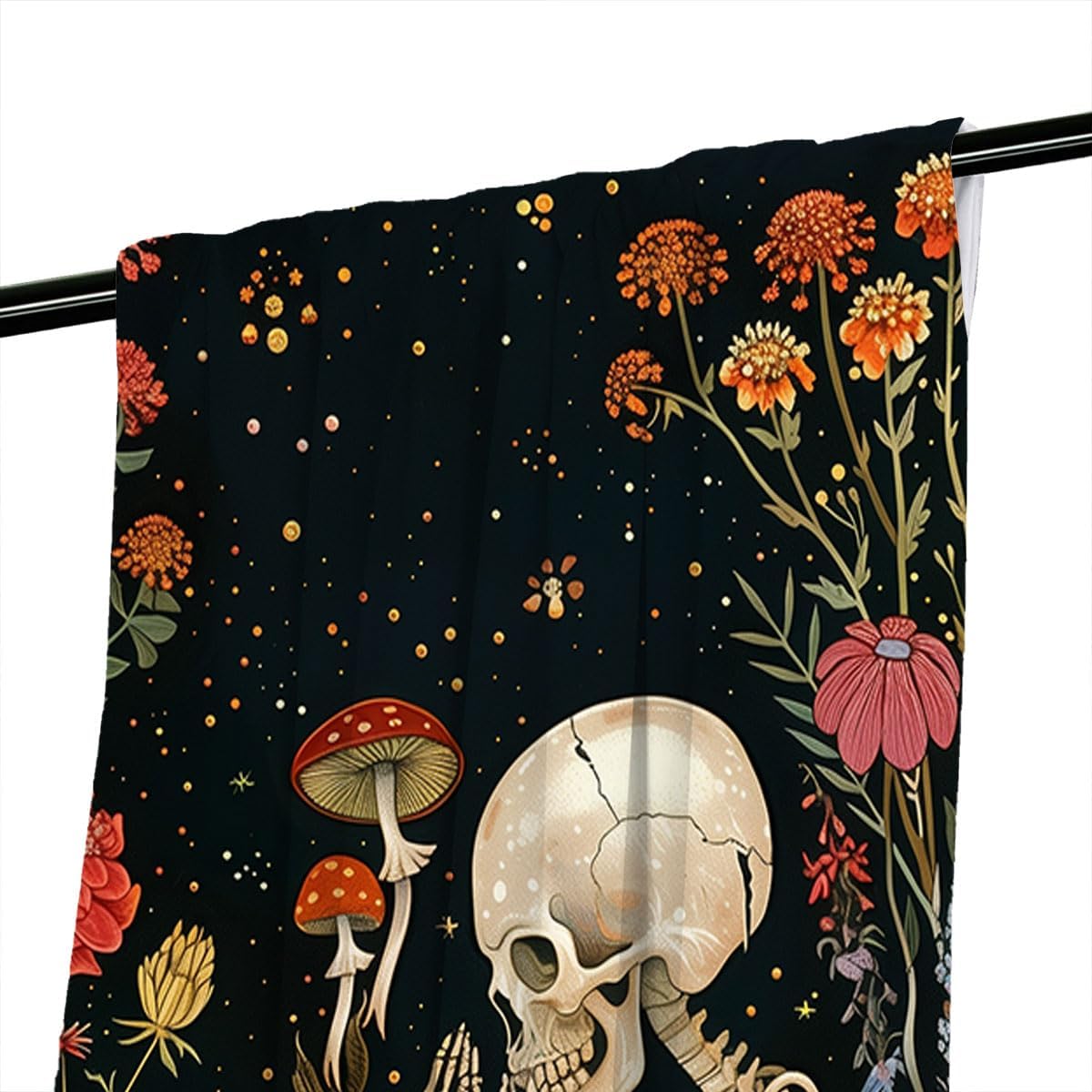 Mushroom Skeleton Curtains for Kids Bedroom