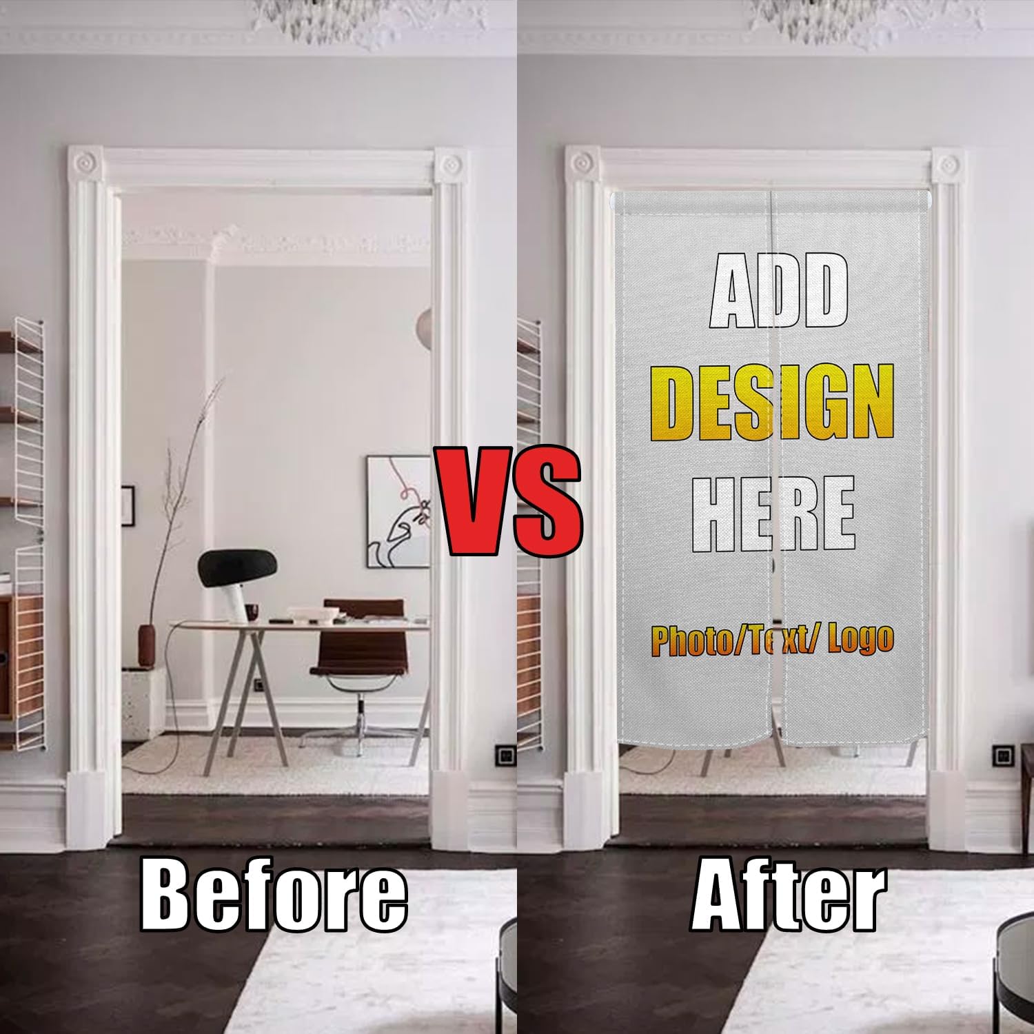 Personalized Double Sided Door Curtain with Custom Image