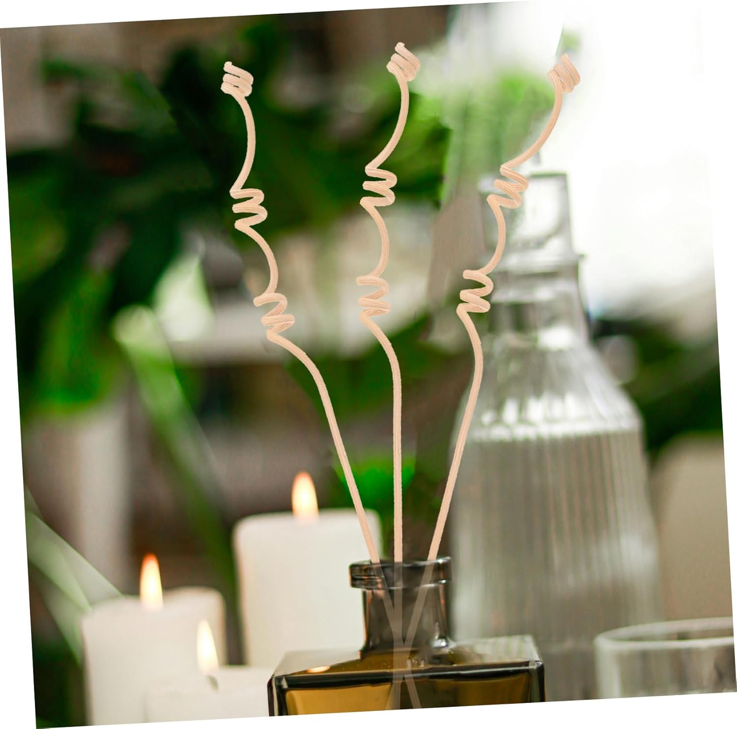 Cabilock 20pcs Multi-Spiral Natural Rattan Diffuser Sticks