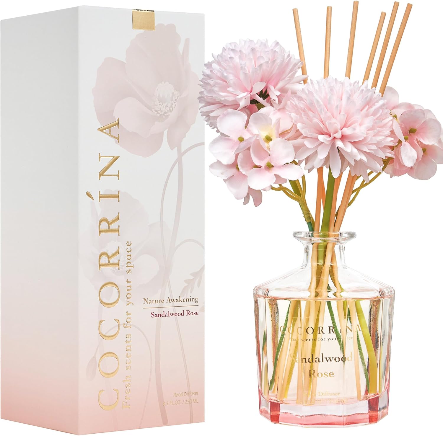 Cocorrina Sandalwood Rose Reed Diffuser Set