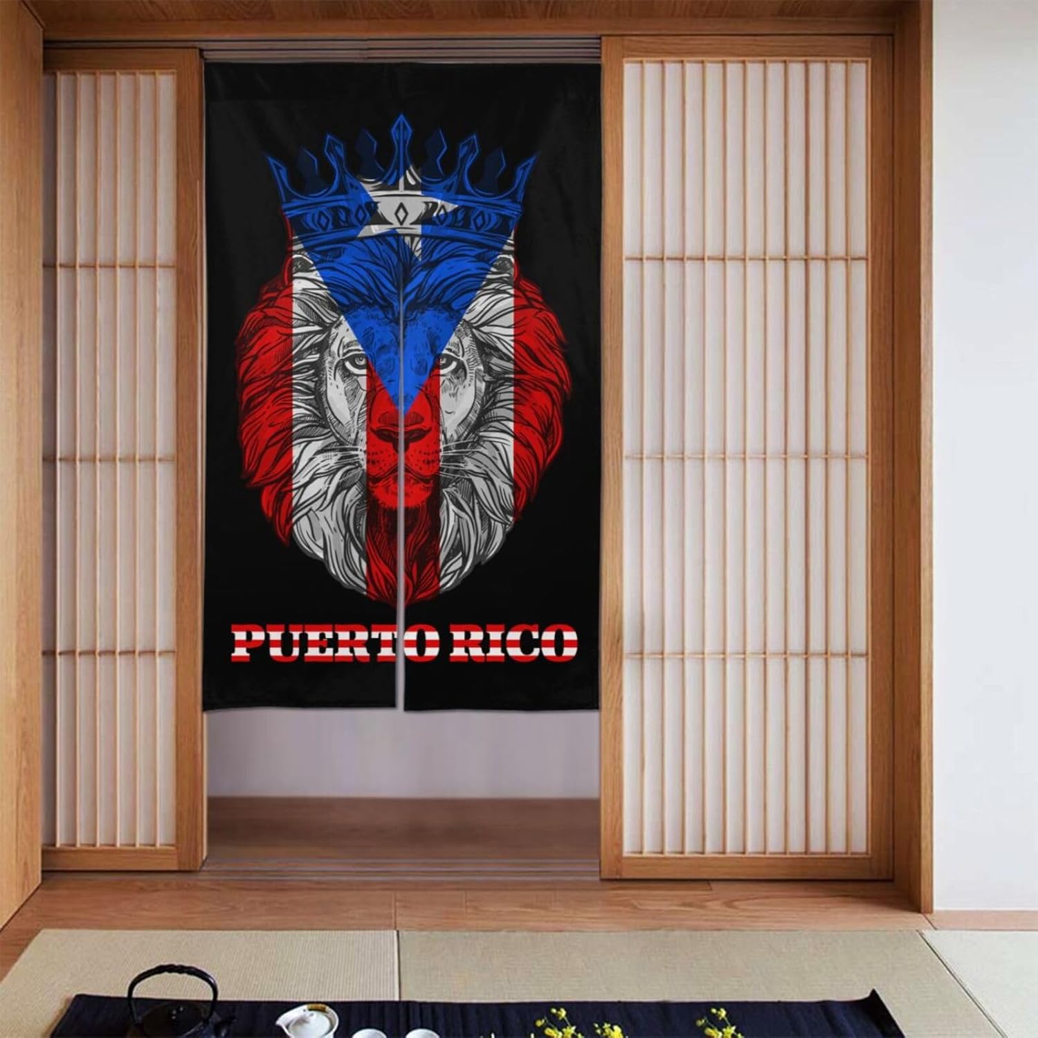 Puerto Rican Flag Door Curtain 34x56 Inch