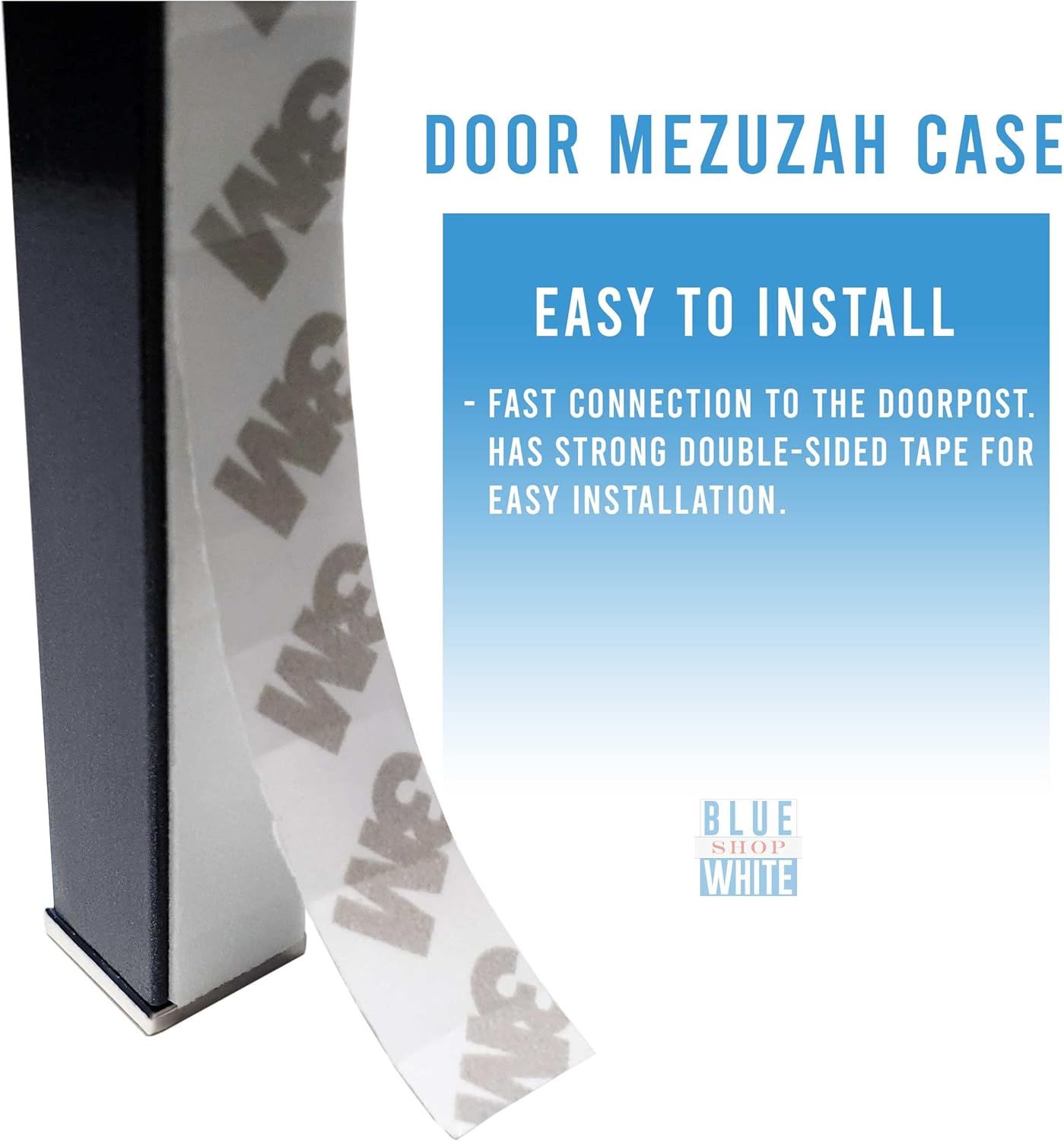 Elegant Modern Door Mezuzah Case 575 Inch Taupe Self Stick